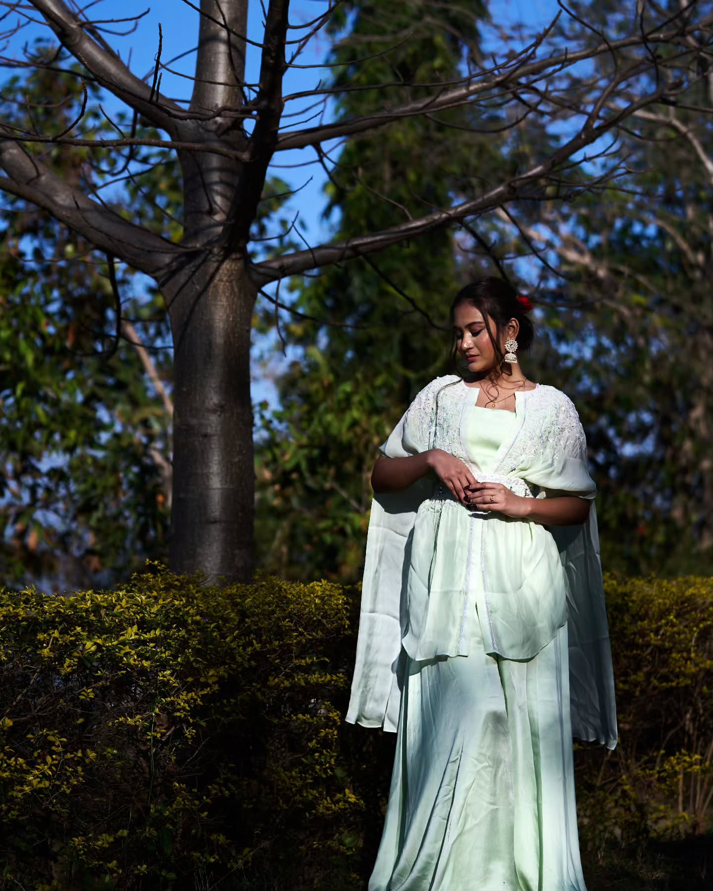 Pastel green Indowestern Dress