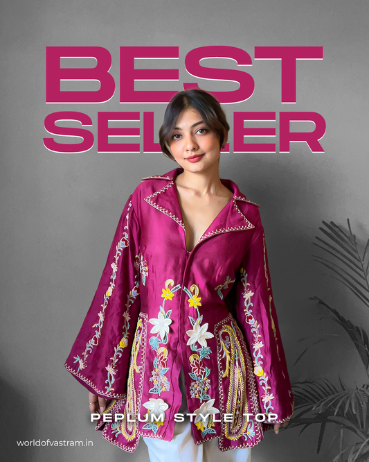 Anjali Rana wearing Wine chanderi silk top