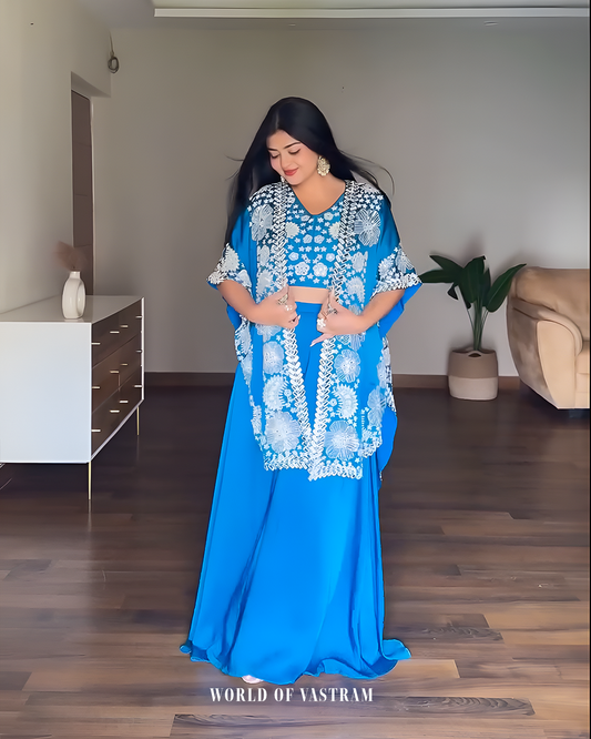 Disha bharti wearing Royal blue mirror  work dress