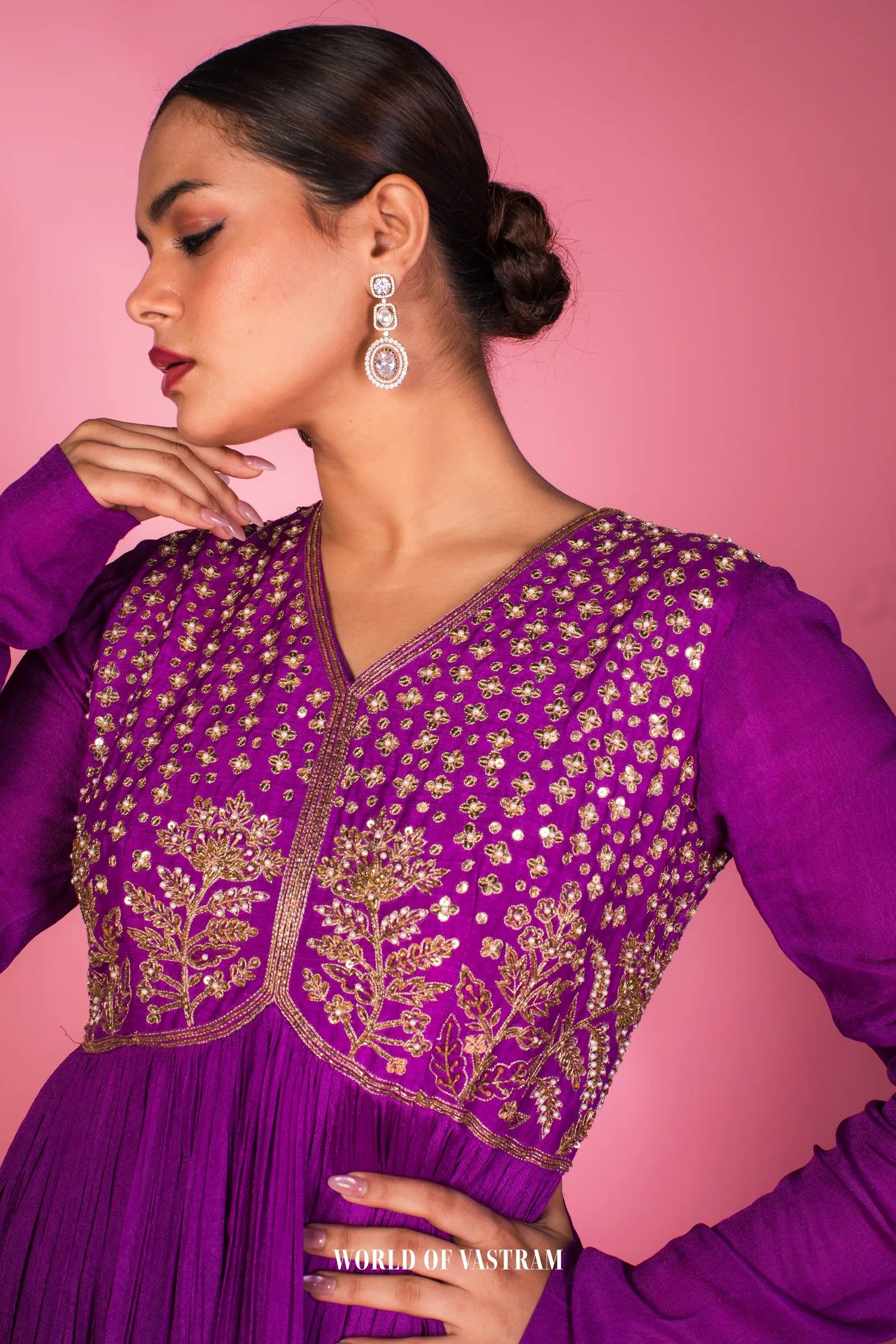 Embroidered Peplum Sharara Set