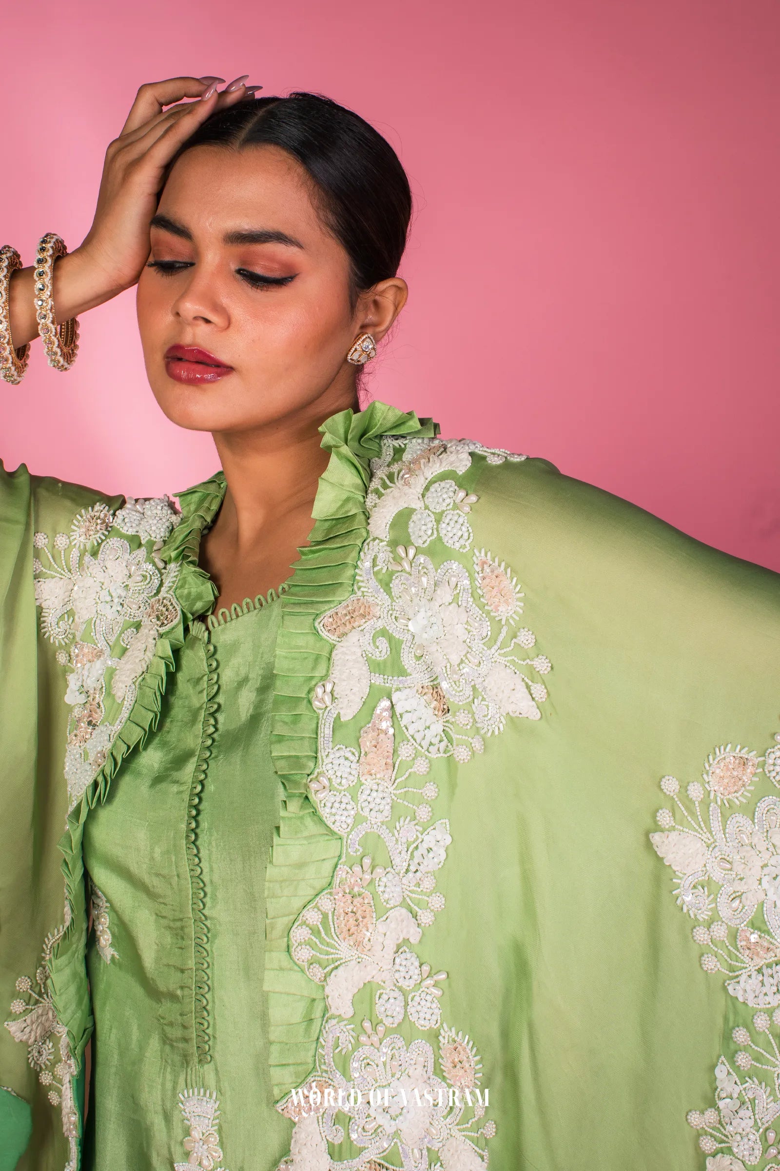 Embroidered Cape Kurta Set