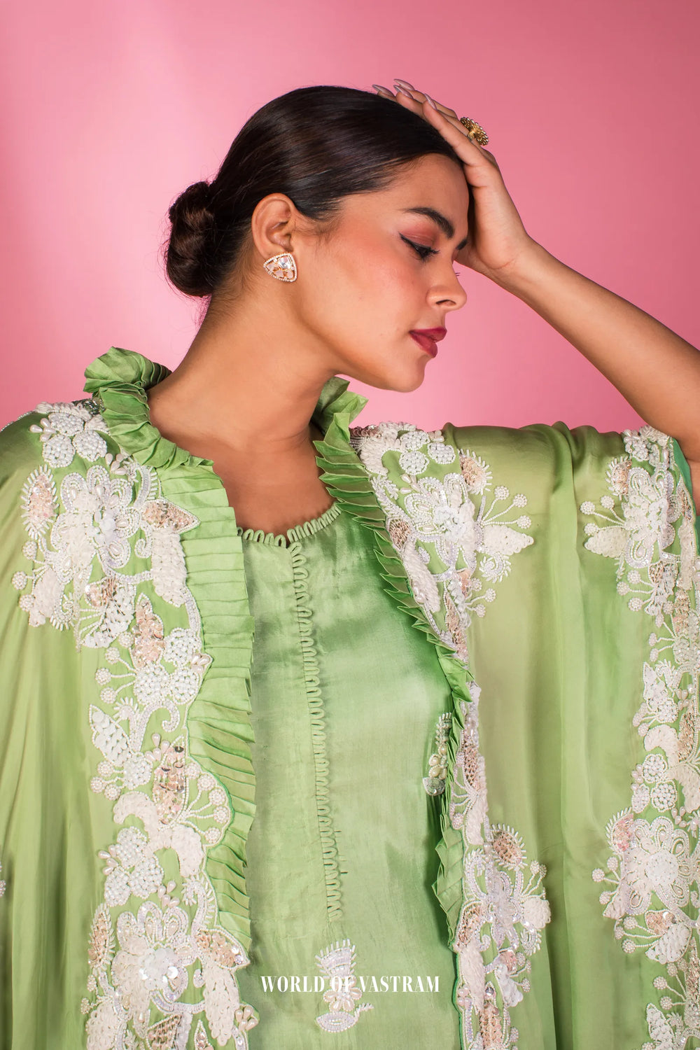 Embroidered Cape Kurta Set