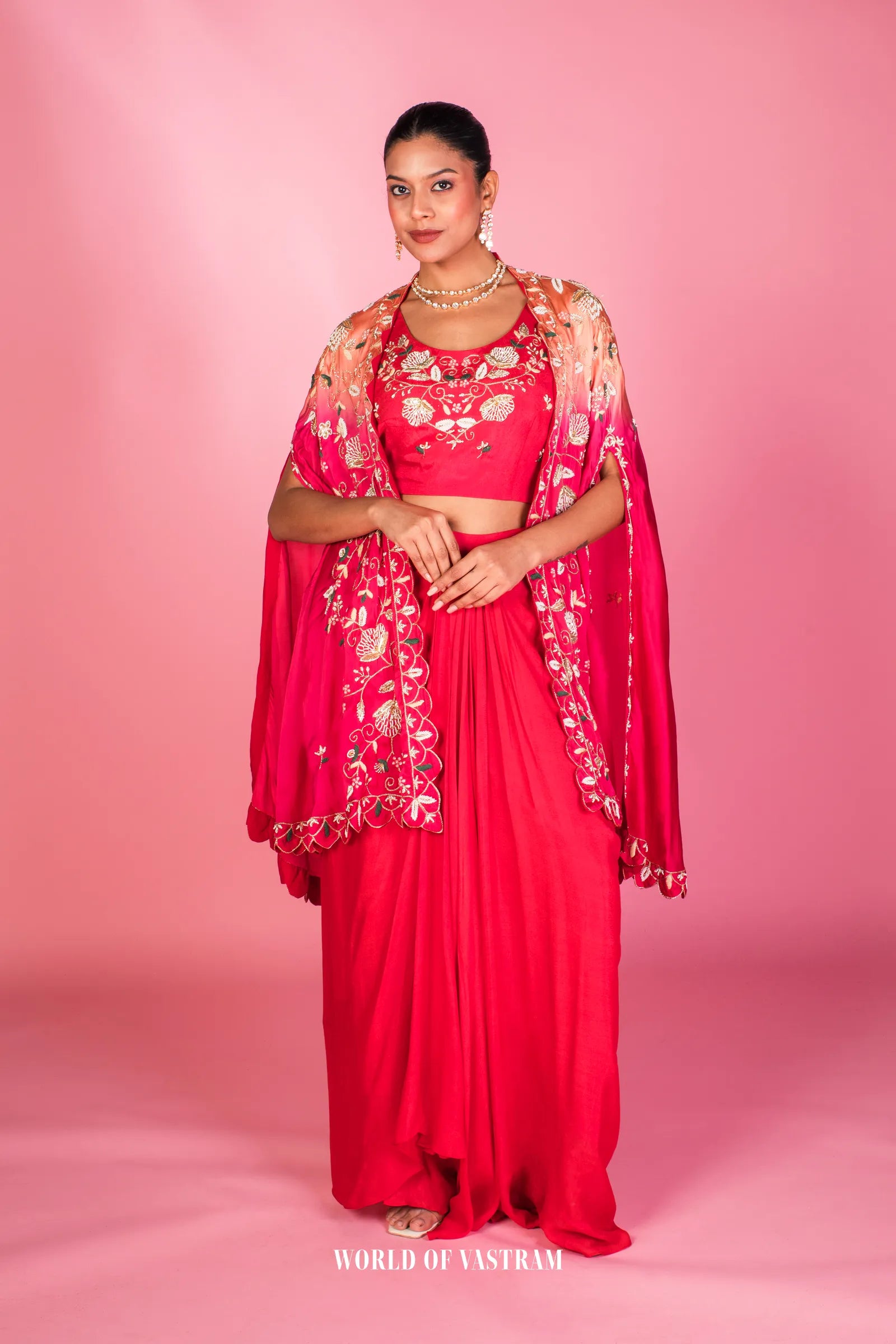 Rang Rani Drape Skirt & Cape Set