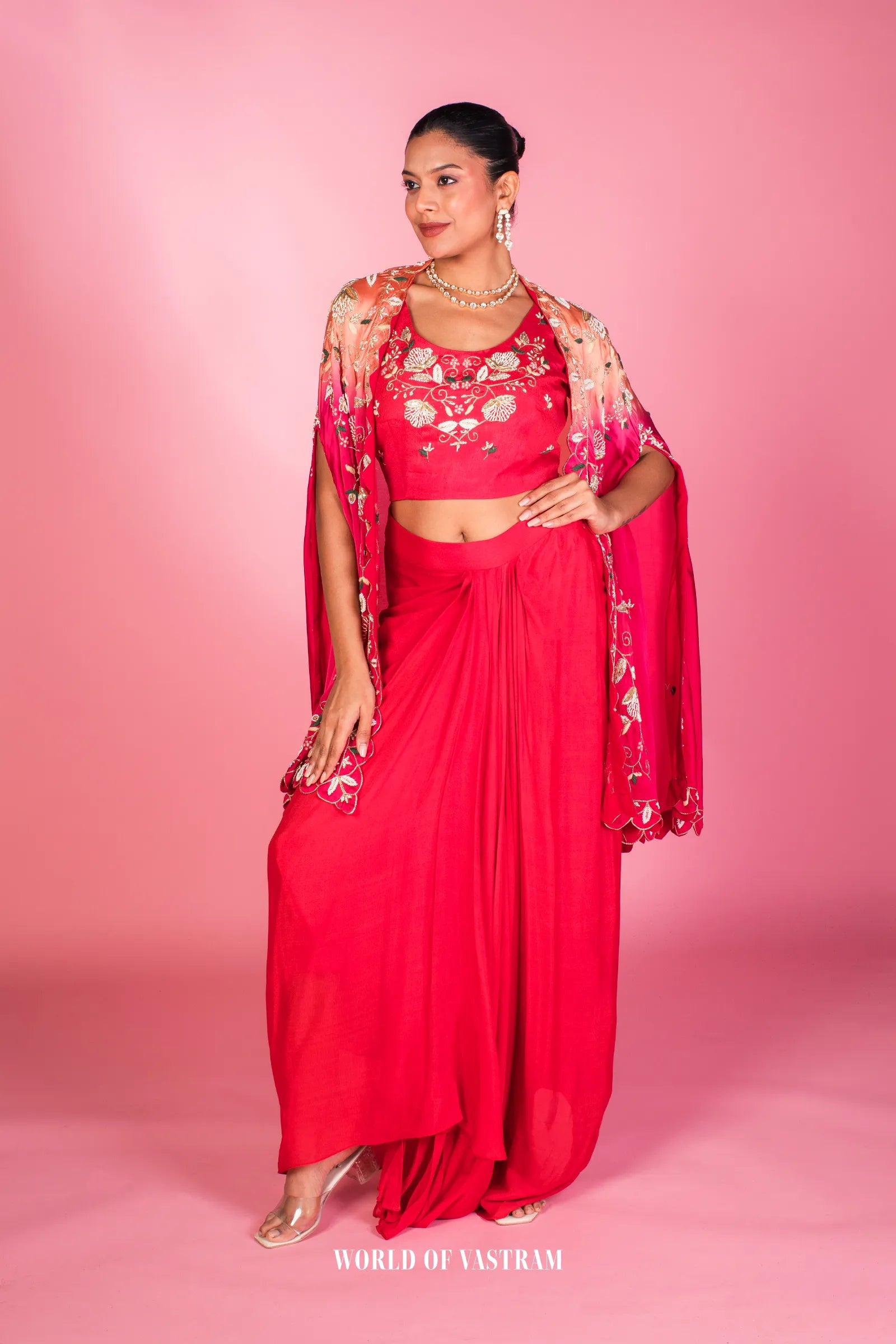 Rang Rani Drape Skirt & Cape Set