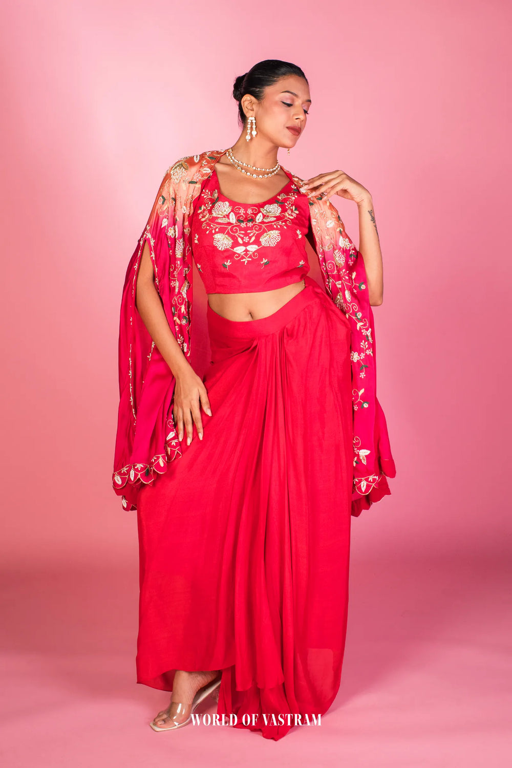 Rang Rani Drape Skirt & Cape Set