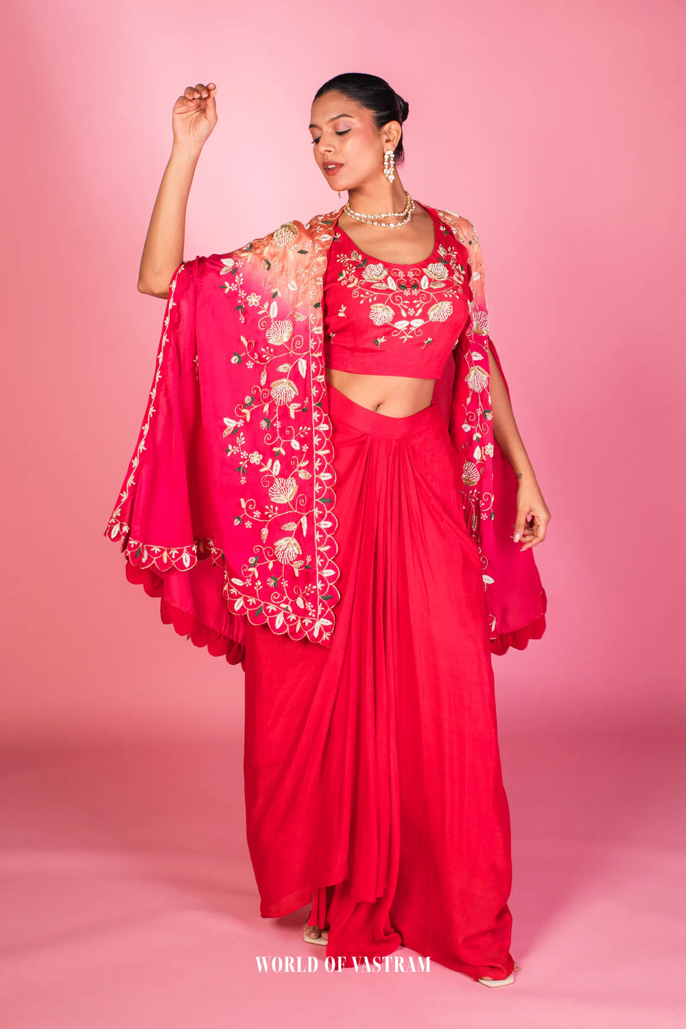 Rang Rani Drape Skirt & Cape Set