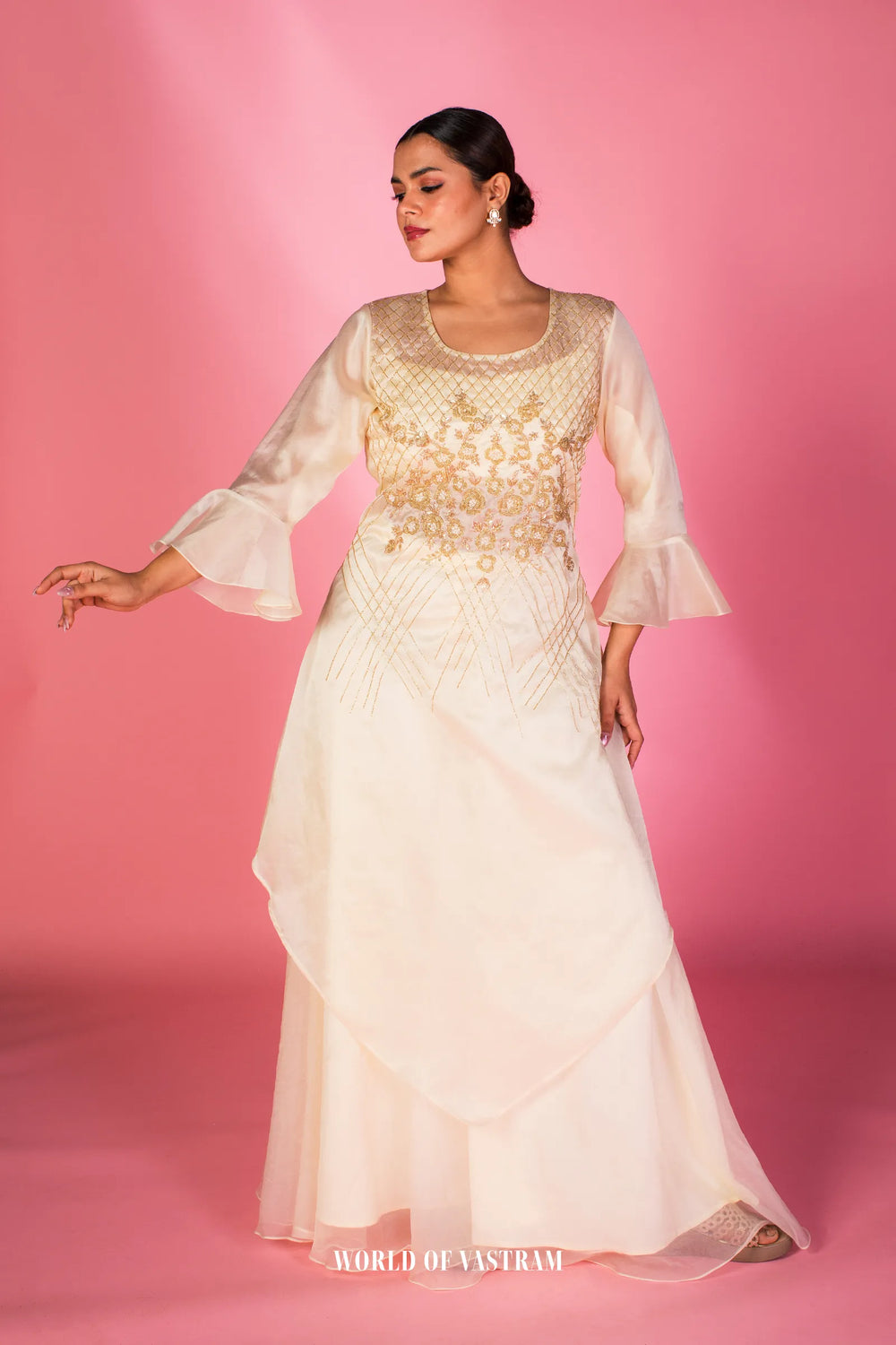 Ivory Celeste Lehenga Plazzo Set