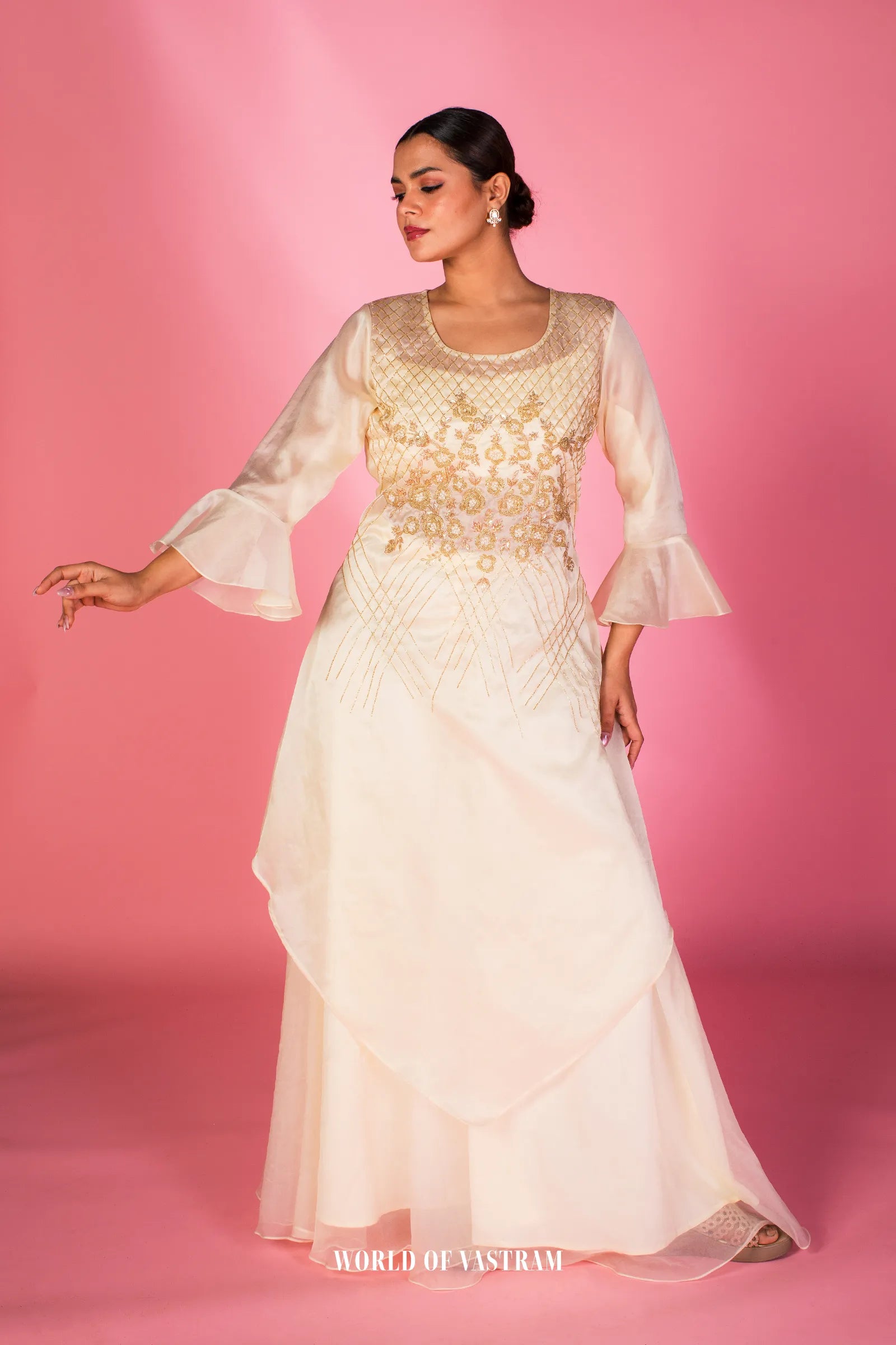 Ivory Celeste Lehenga Plazzo Set