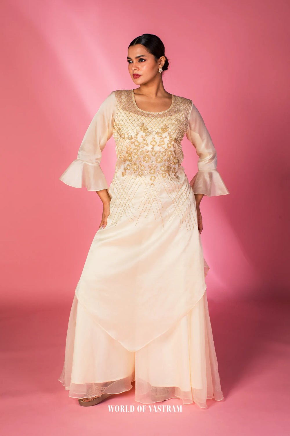Ivory Celeste Lehenga Plazzo Set