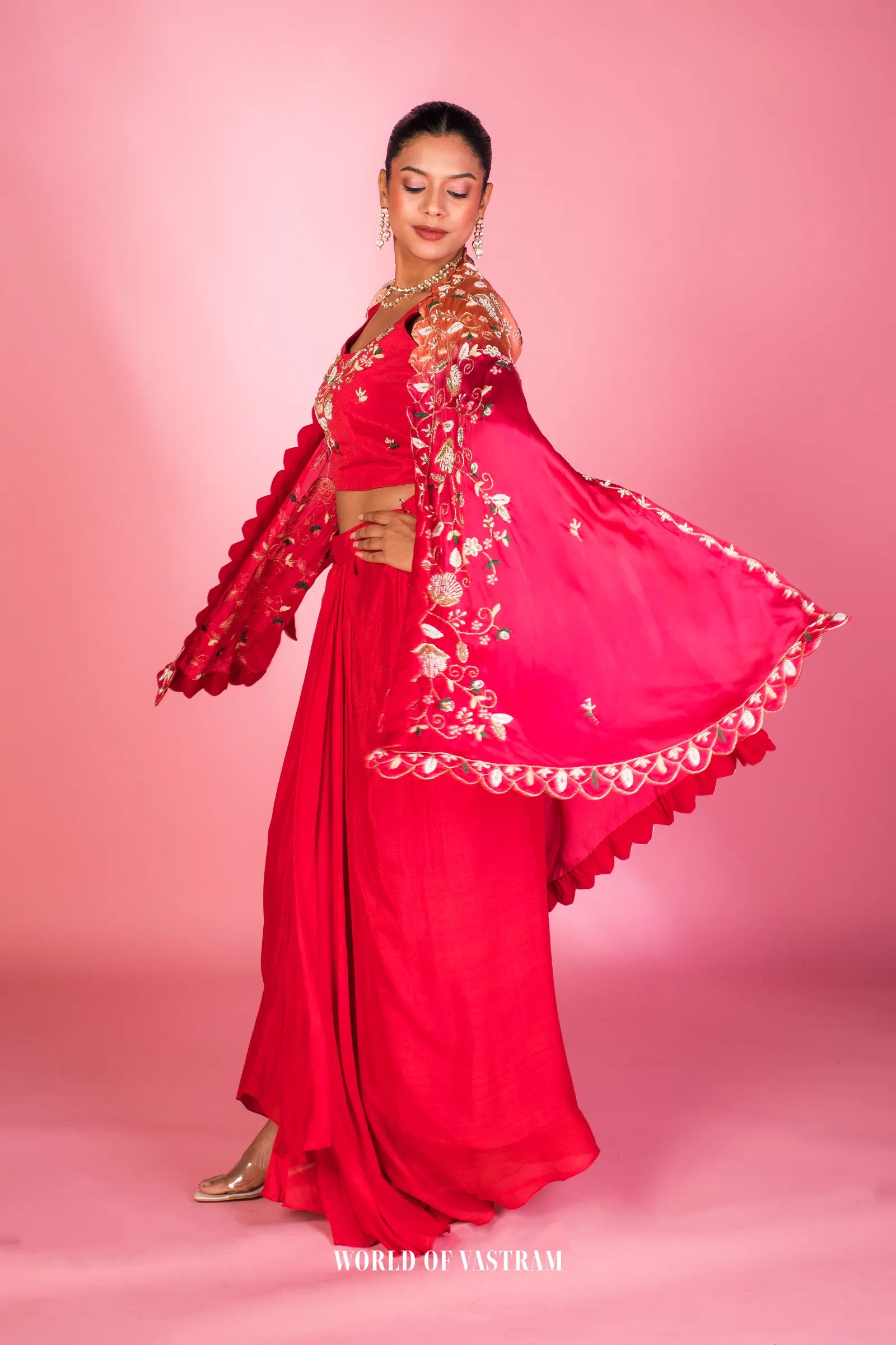 Rang Rani Drape Skirt & Cape Set