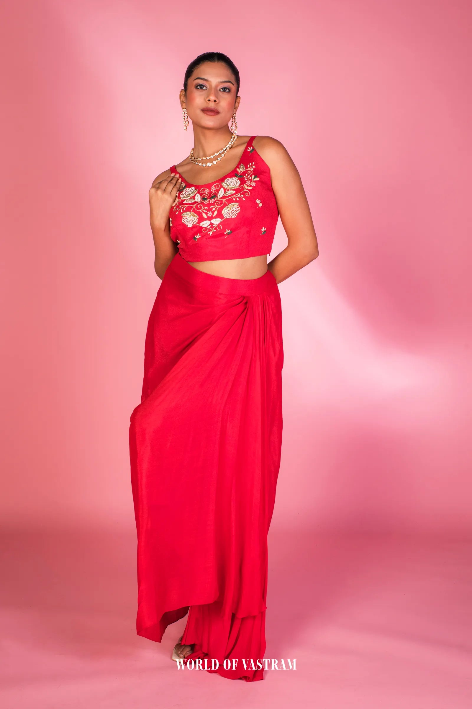 Rang Rani Drape Skirt & Cape Set