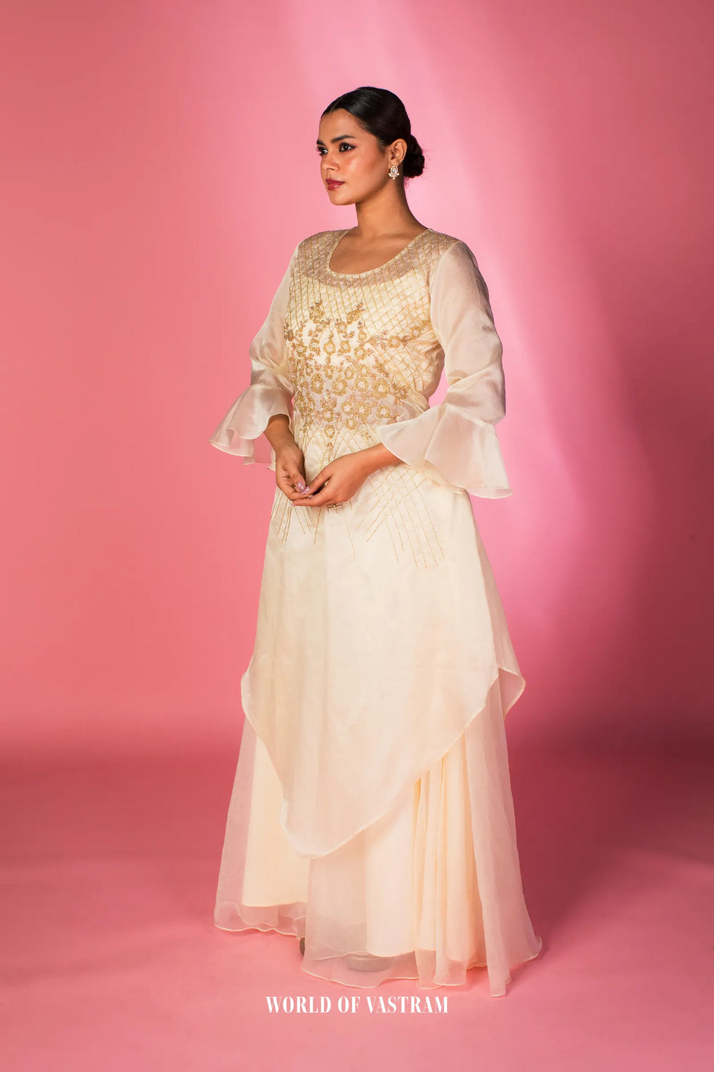 Ivory Celeste Lehenga Plazzo Set