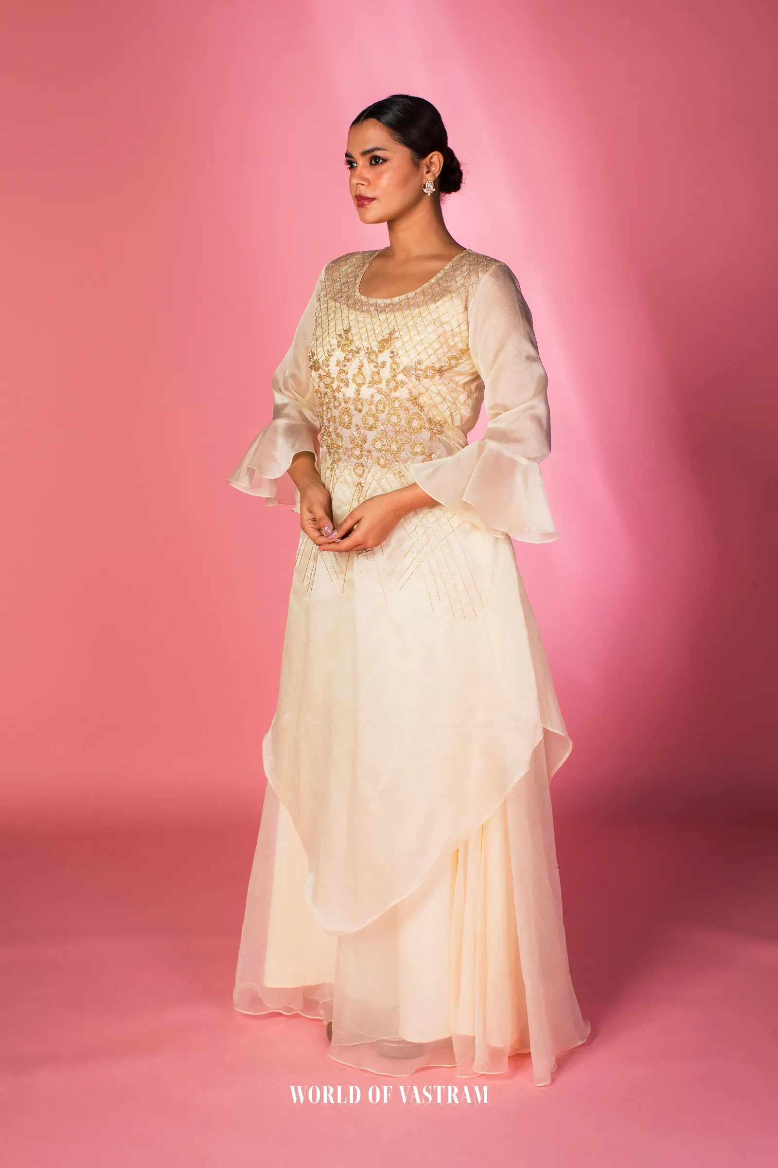Ivory Celeste Lehenga Plazzo Set