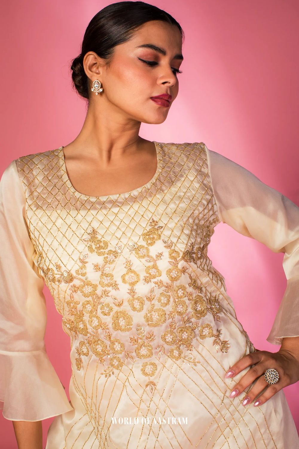 Ivory Celeste Lehenga Plazzo Set