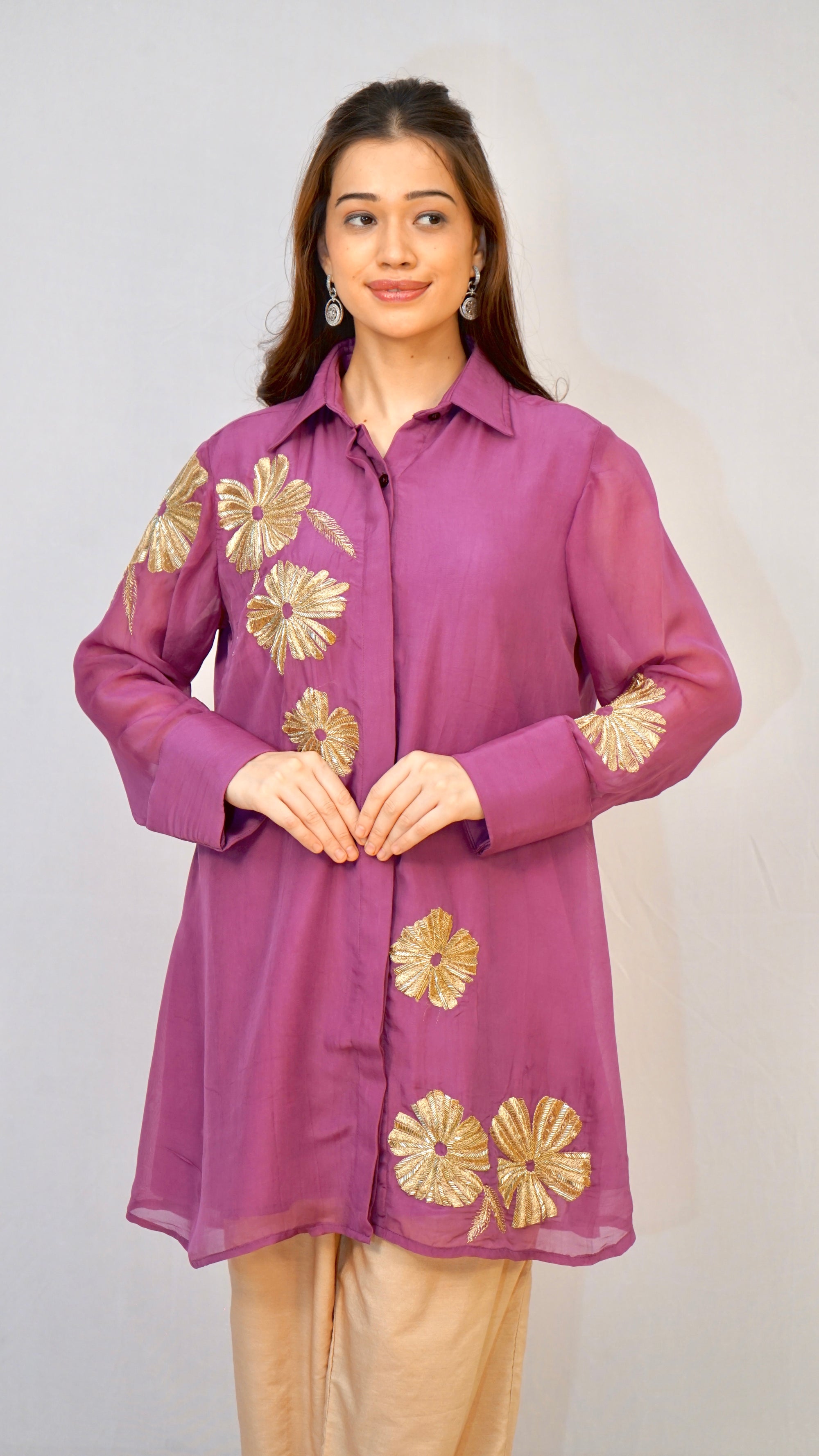 Purple golden work top