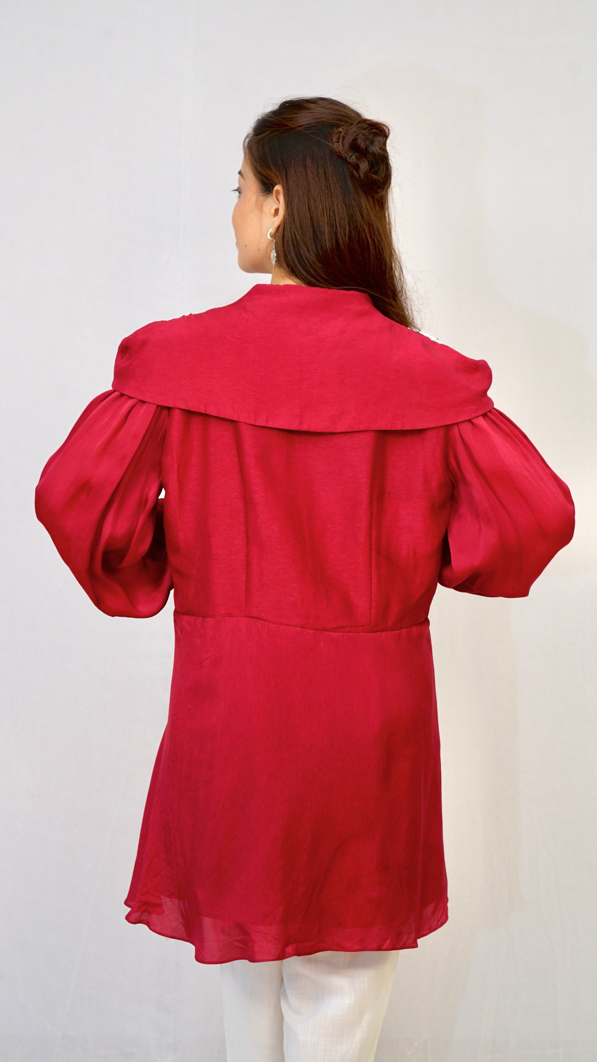 Wine Red Wrap Style Top