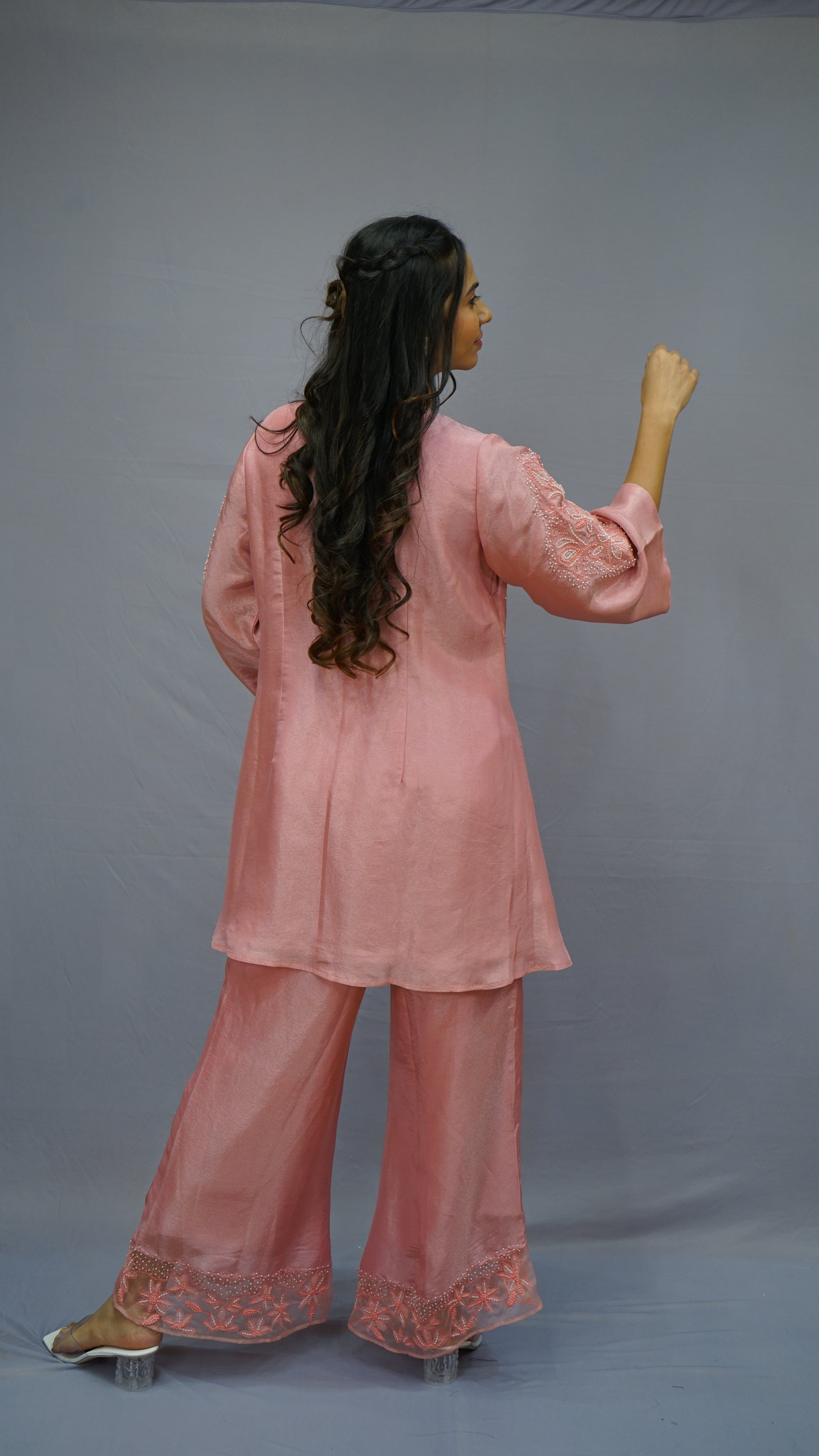 Blush Pink Hand-Embroidered Co-ord Set 🌸