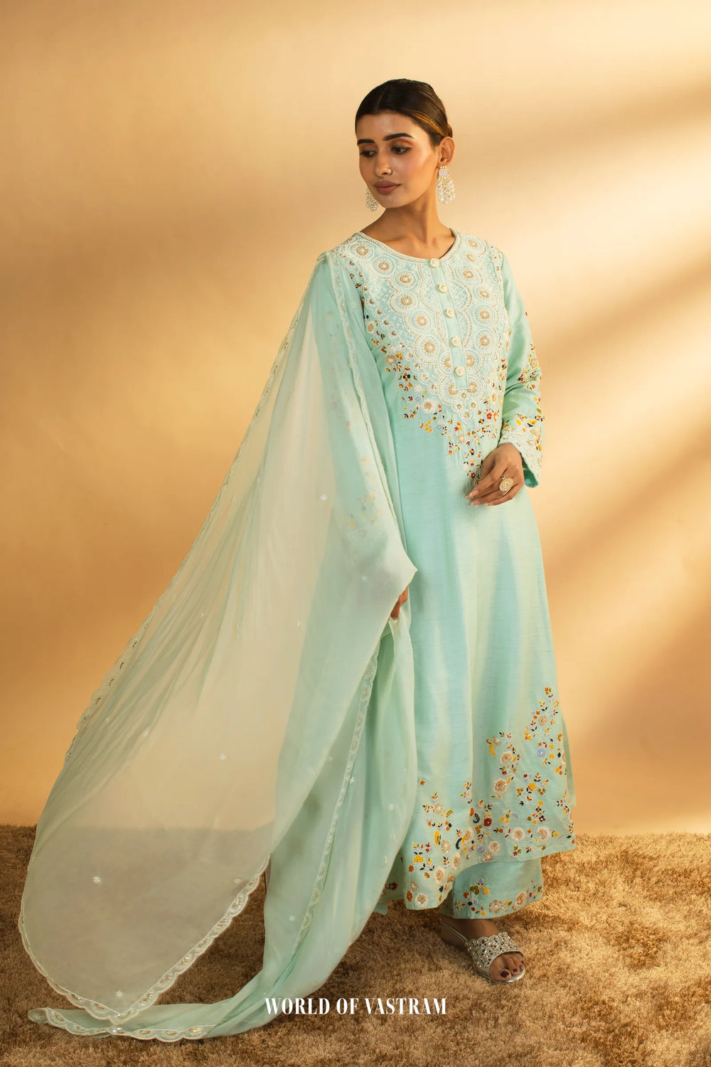 Aqua blue Kurta Set