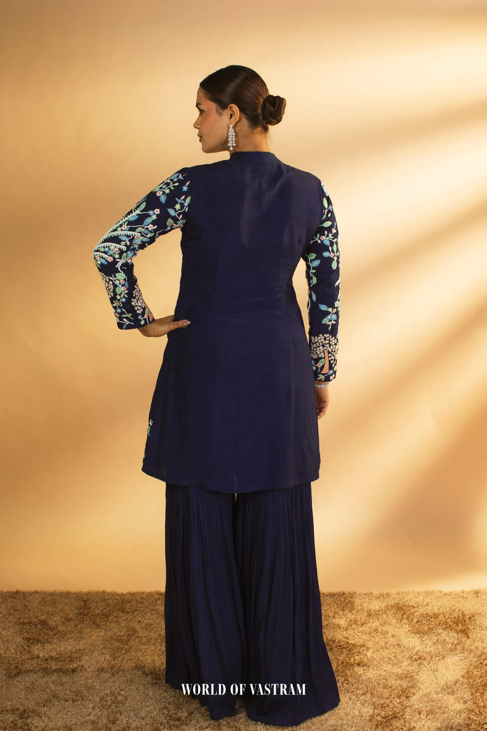 Blue garara set with peplum top