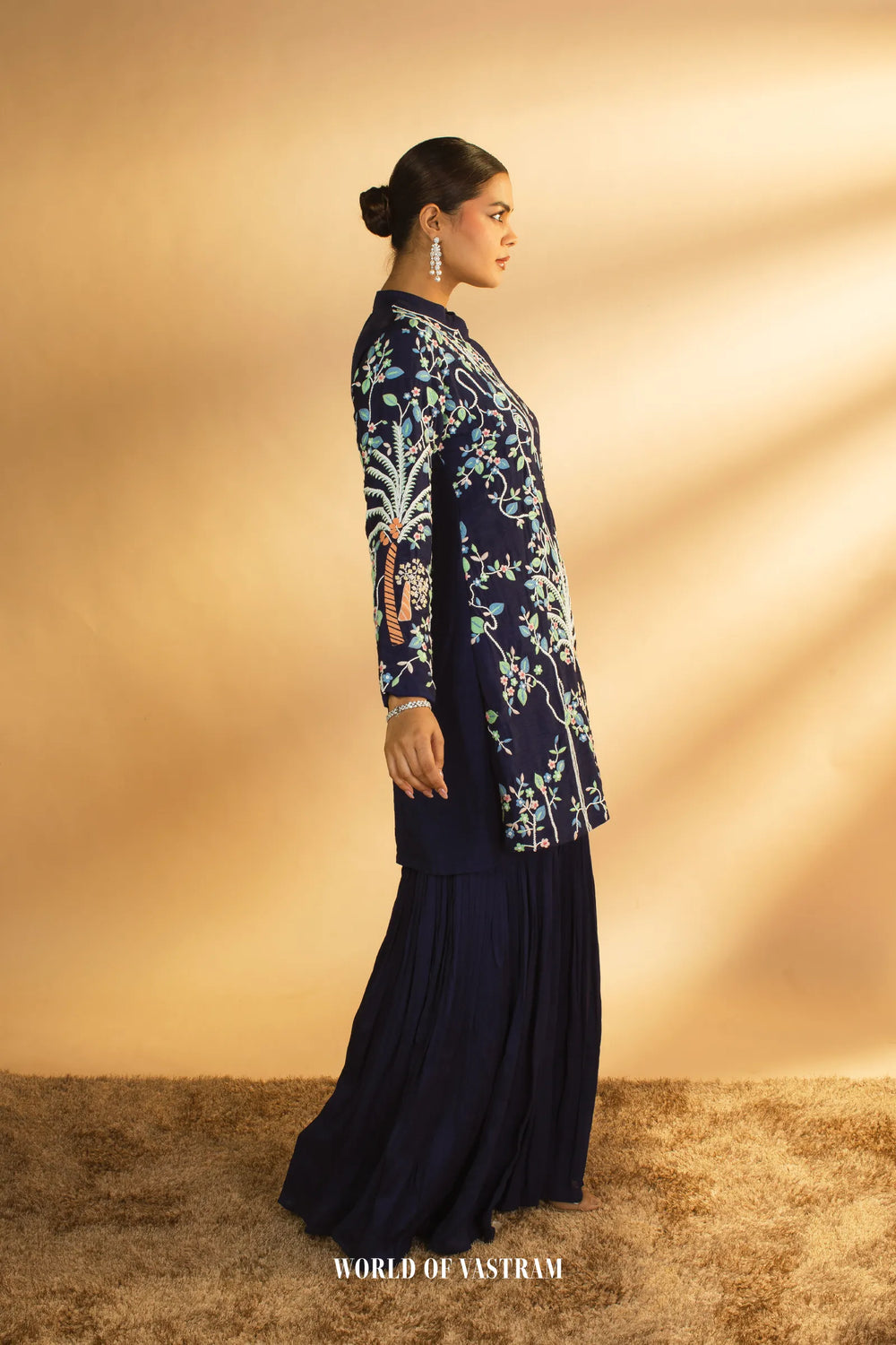 Blue garara set with peplum top
