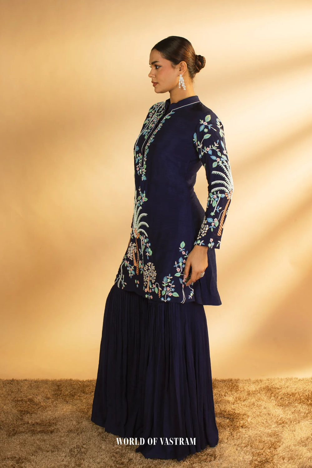 Blue garara set with peplum top