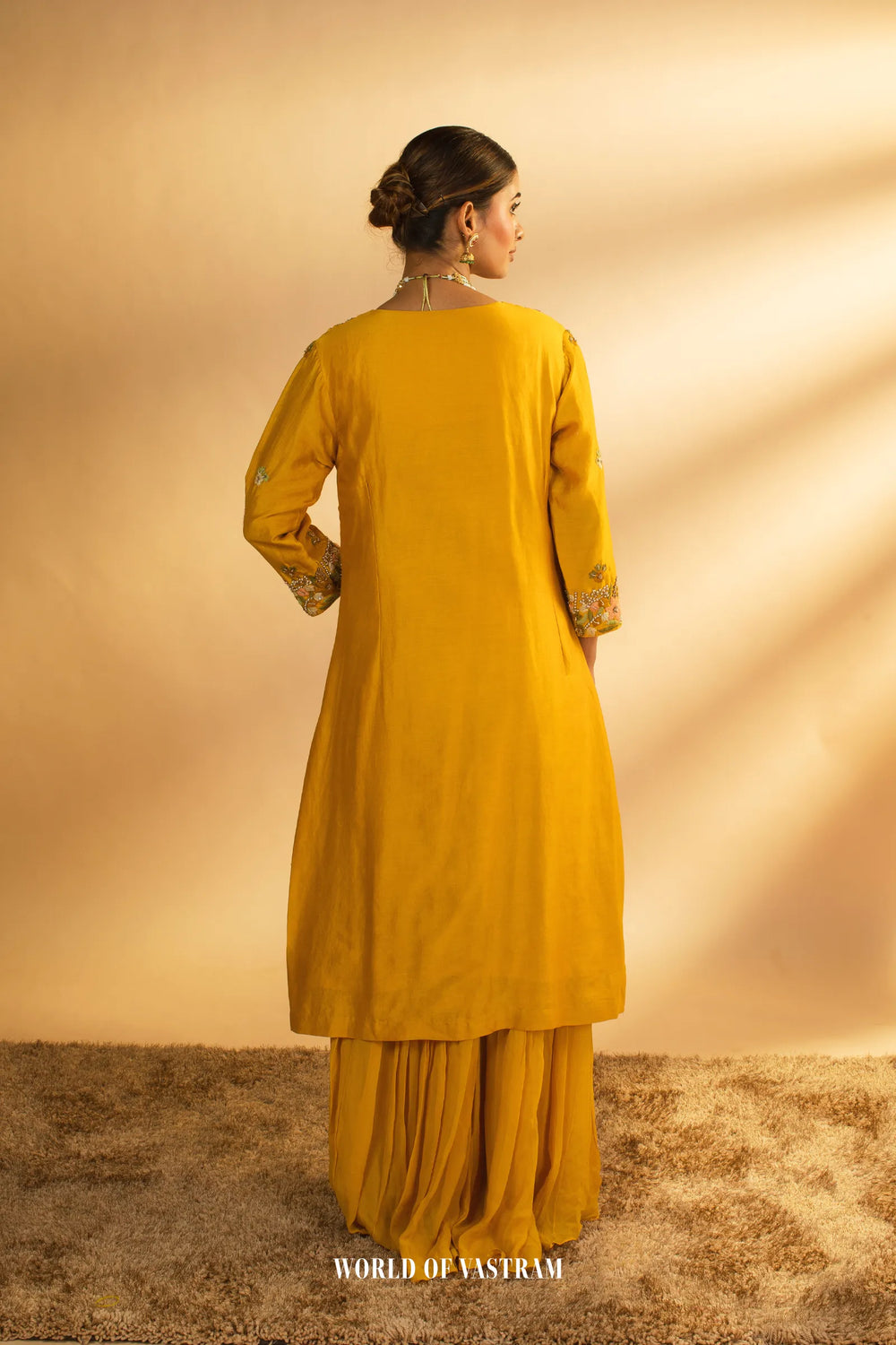 Mustard Yellow Sharara Set