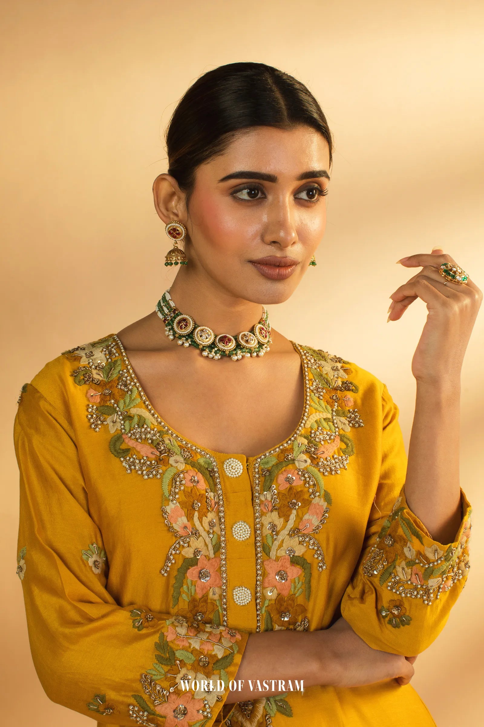 Mustard Yellow Sharara Set