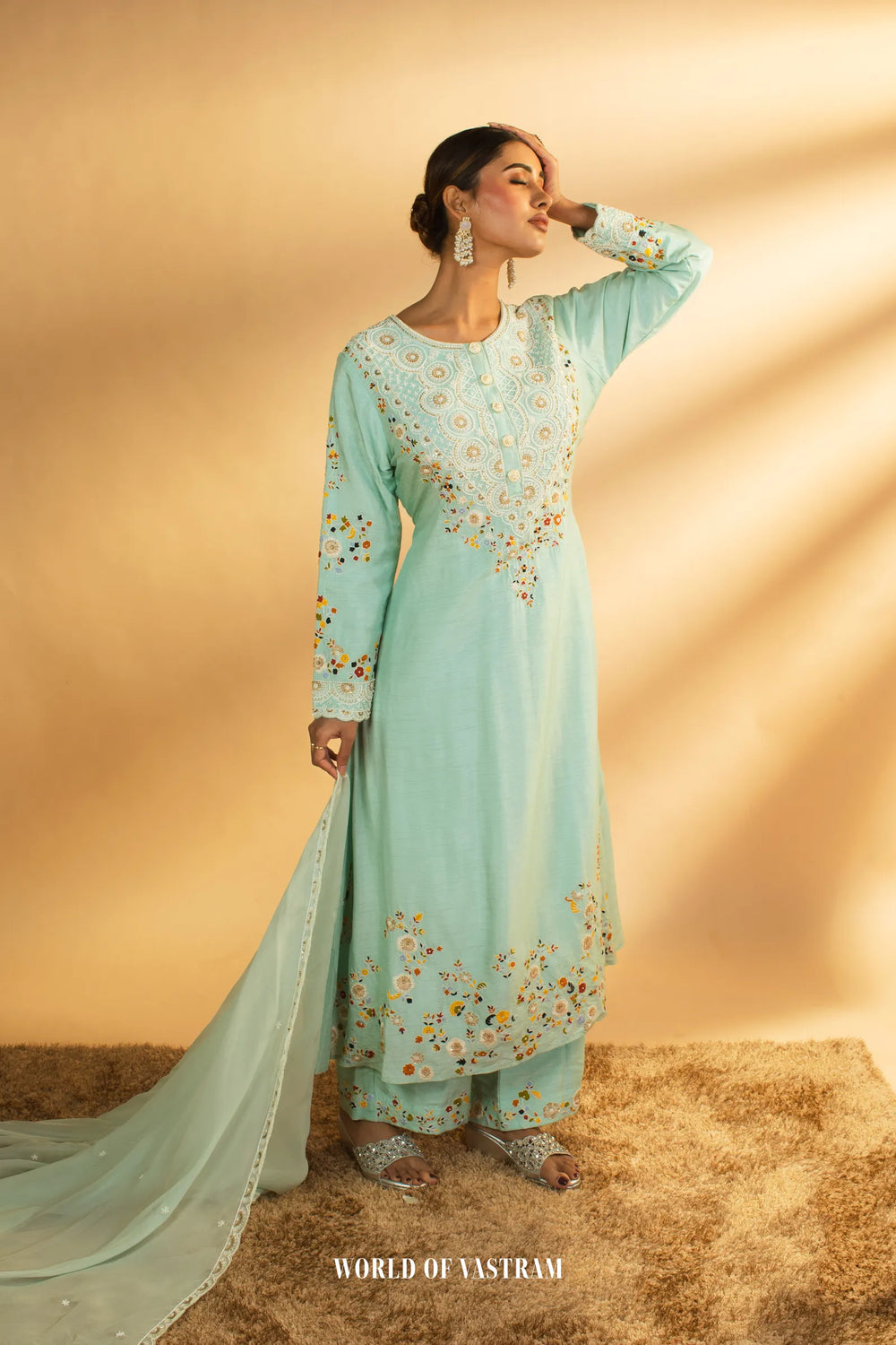 Aqua blue Kurta Set