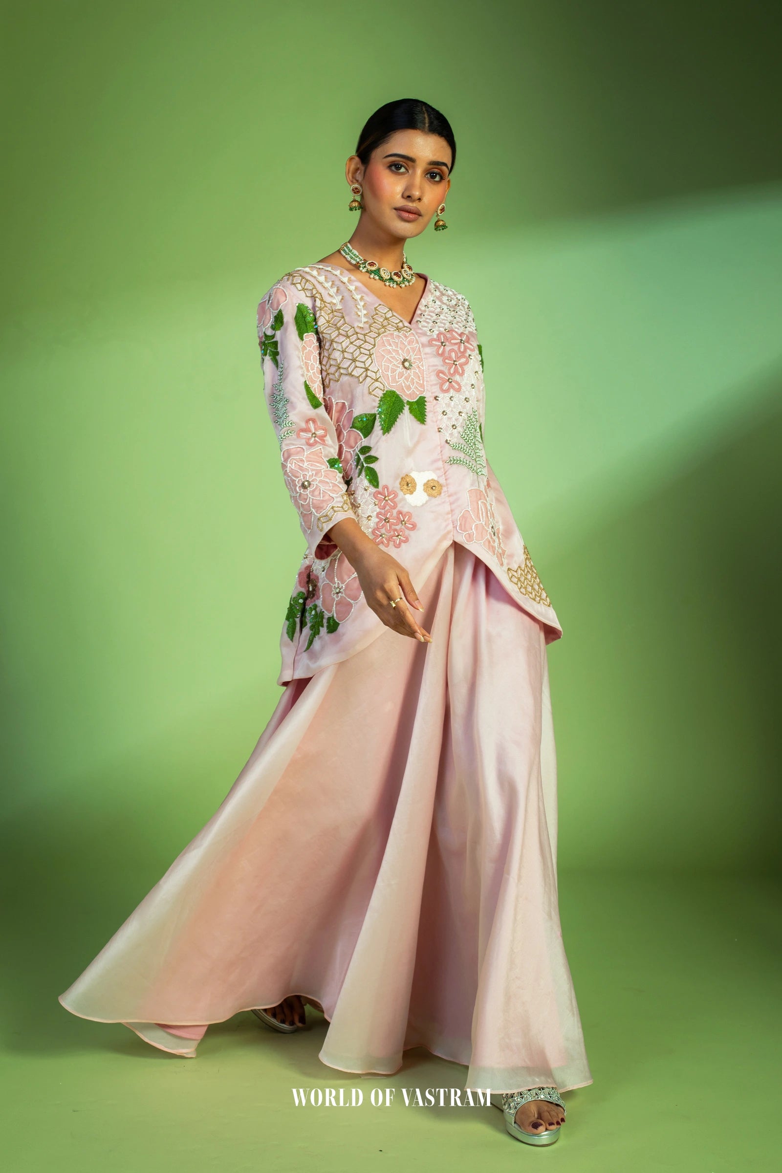 Pastel pink Peplum style dress