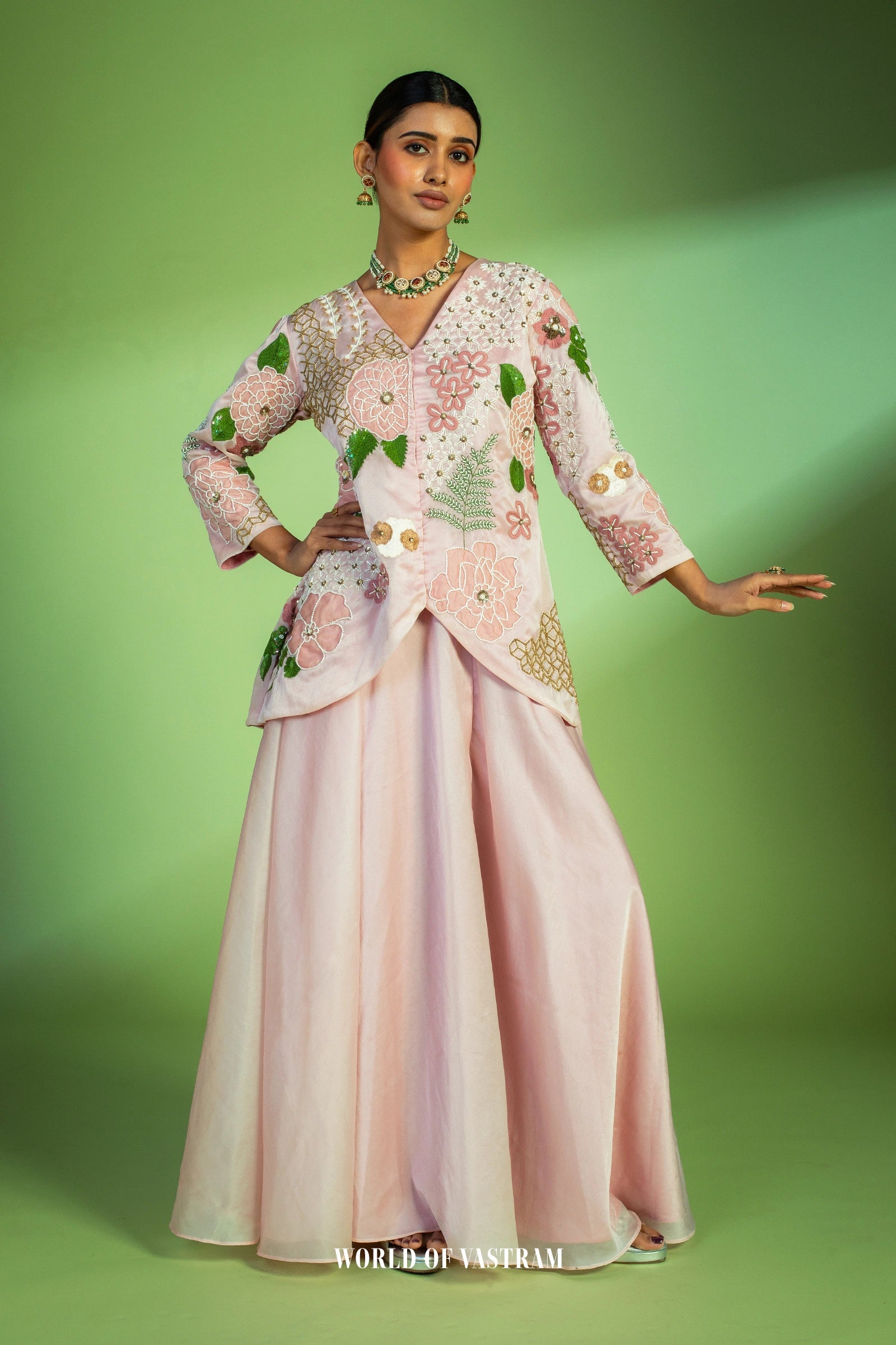 Pastel pink Peplum style dress