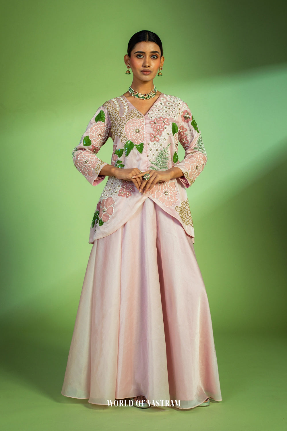 Pastel pink Peplum style dress
