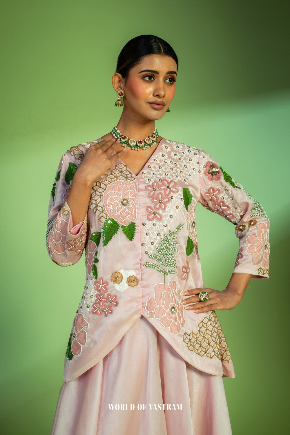 Pastel pink Peplum style dress