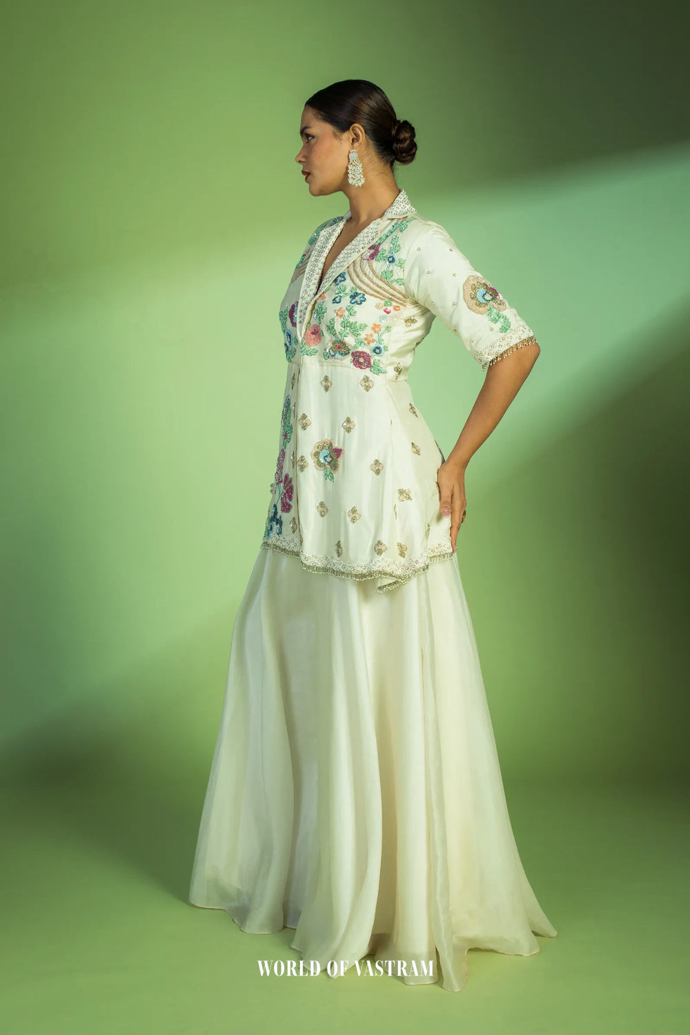 Cream Blazer peplum style dress