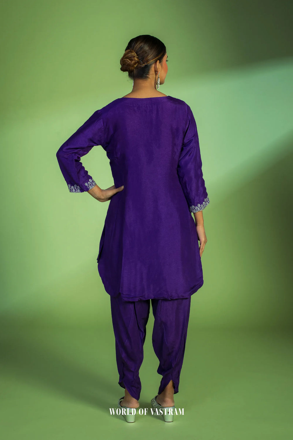 Purple & Red Dhoti Set