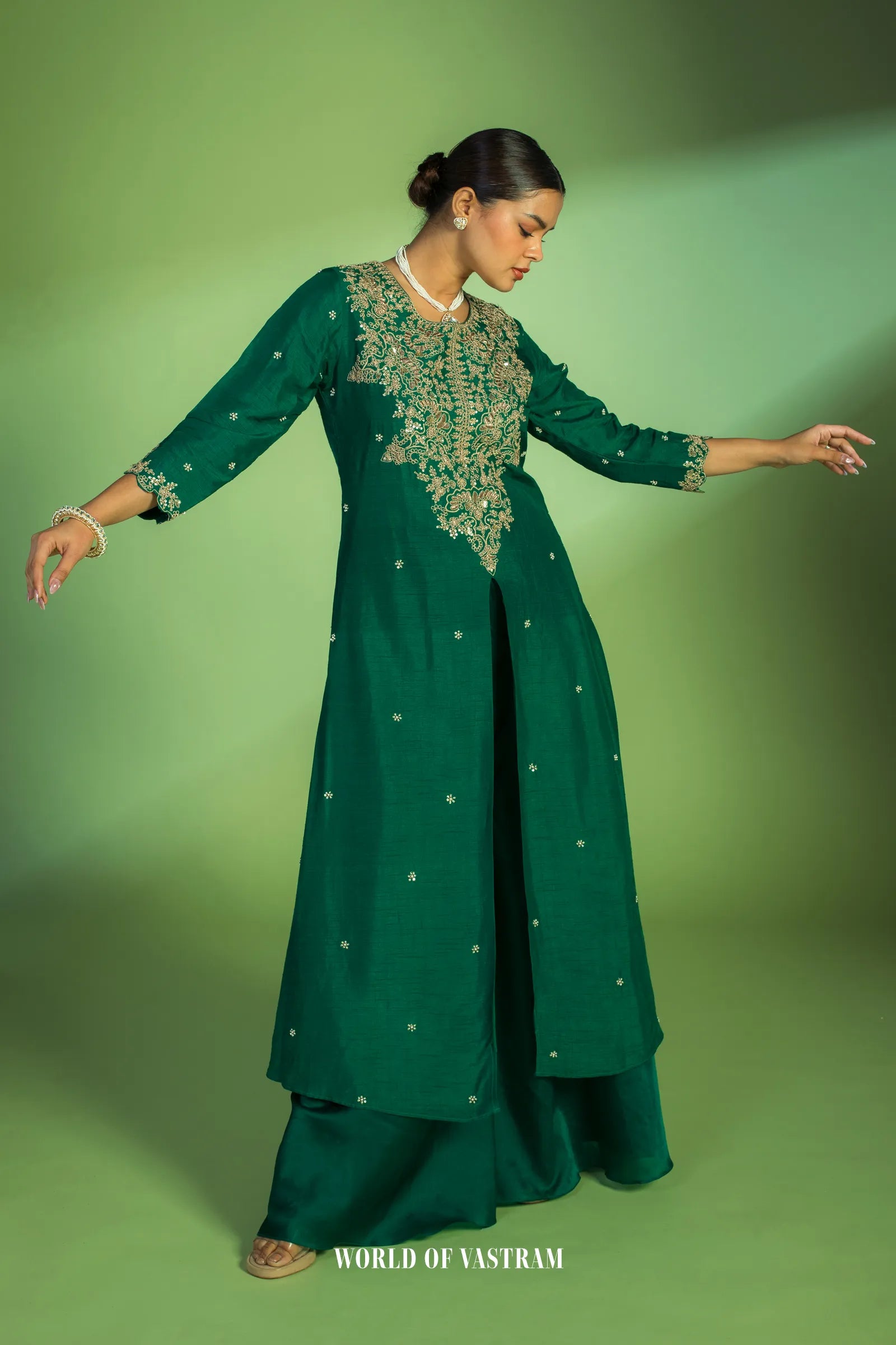 Green Anarkali Gown