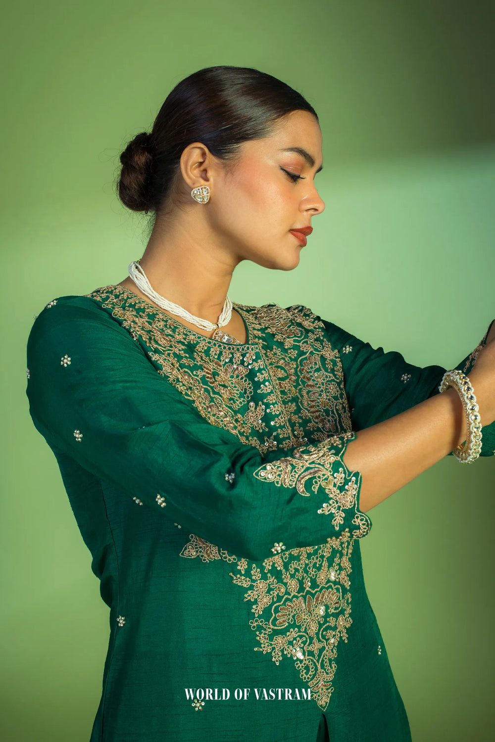 Green Anarkali Gown