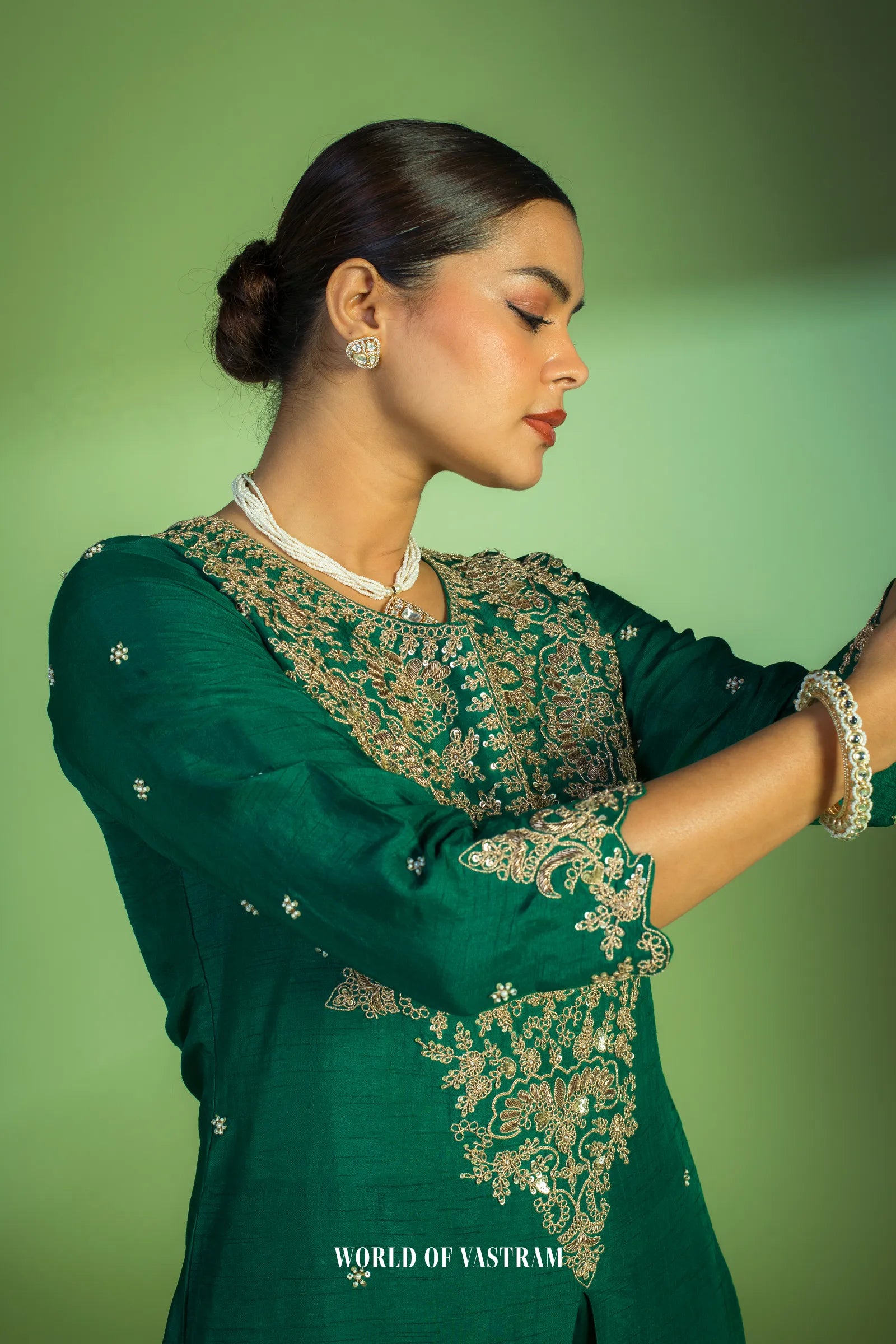 Green Anarkali Gown