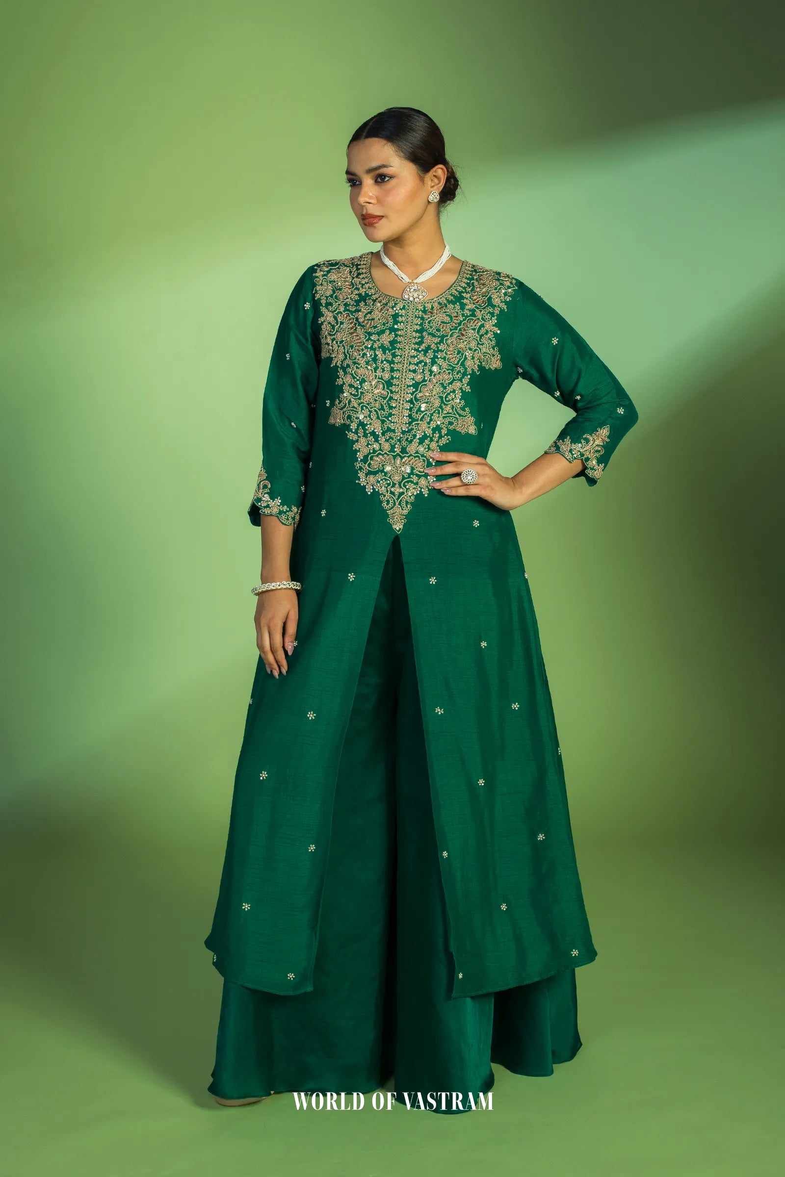 Green Anarkali Gown