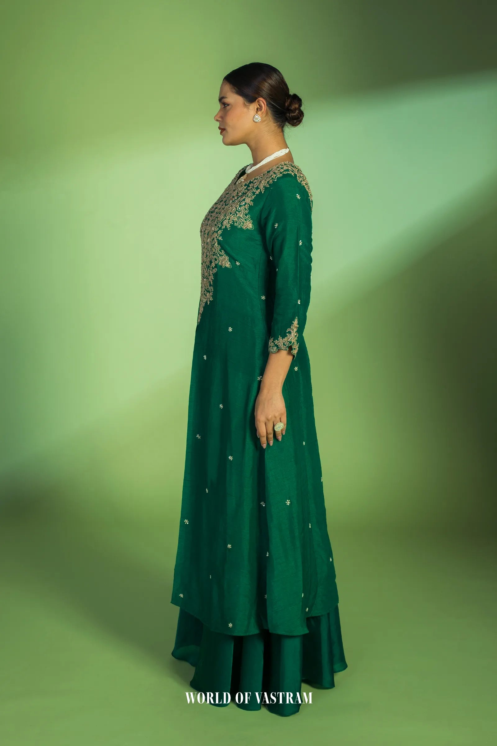 Green Anarkali Gown