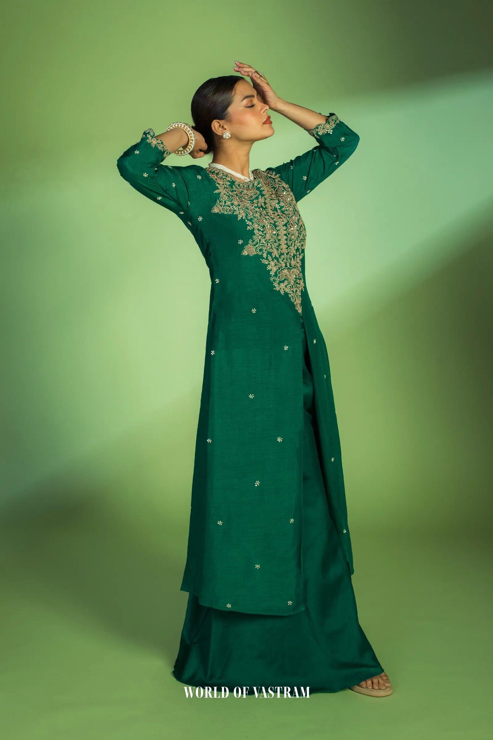 Green Anarkali Gown
