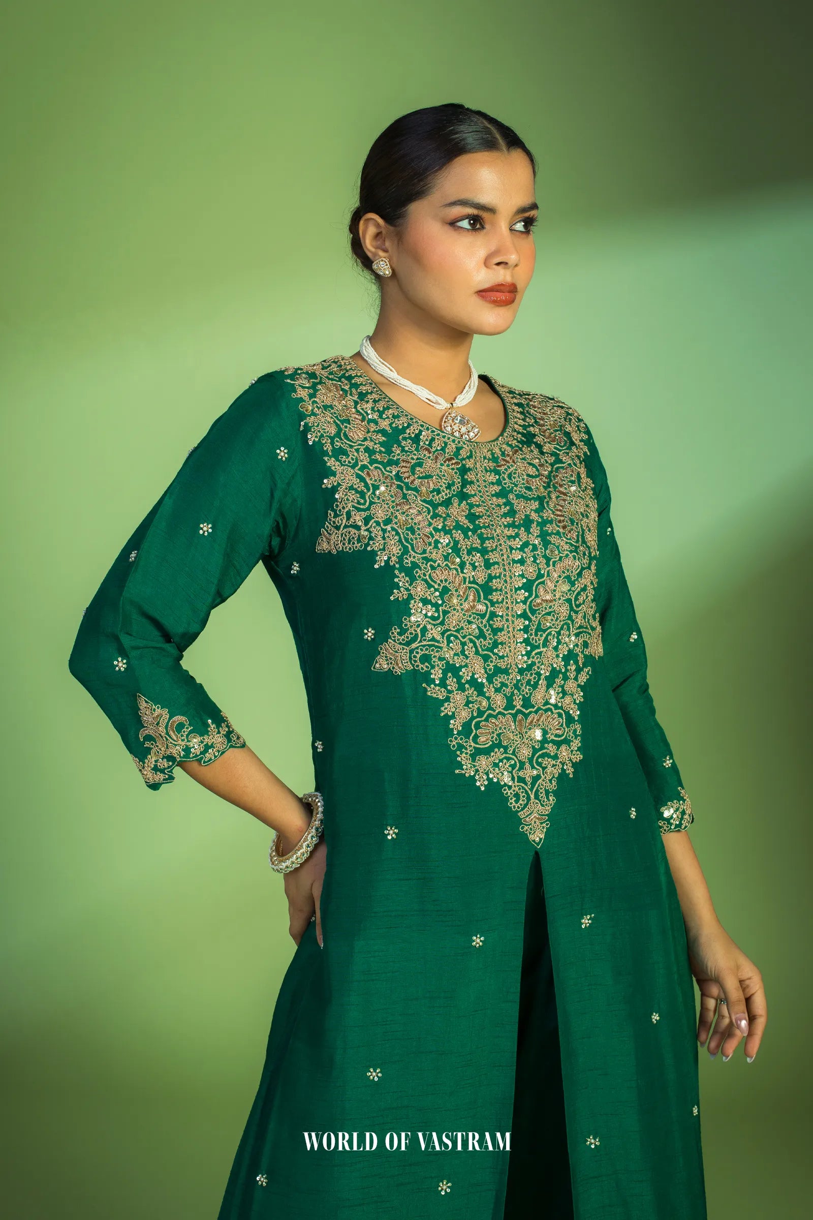 Green Anarkali Gown