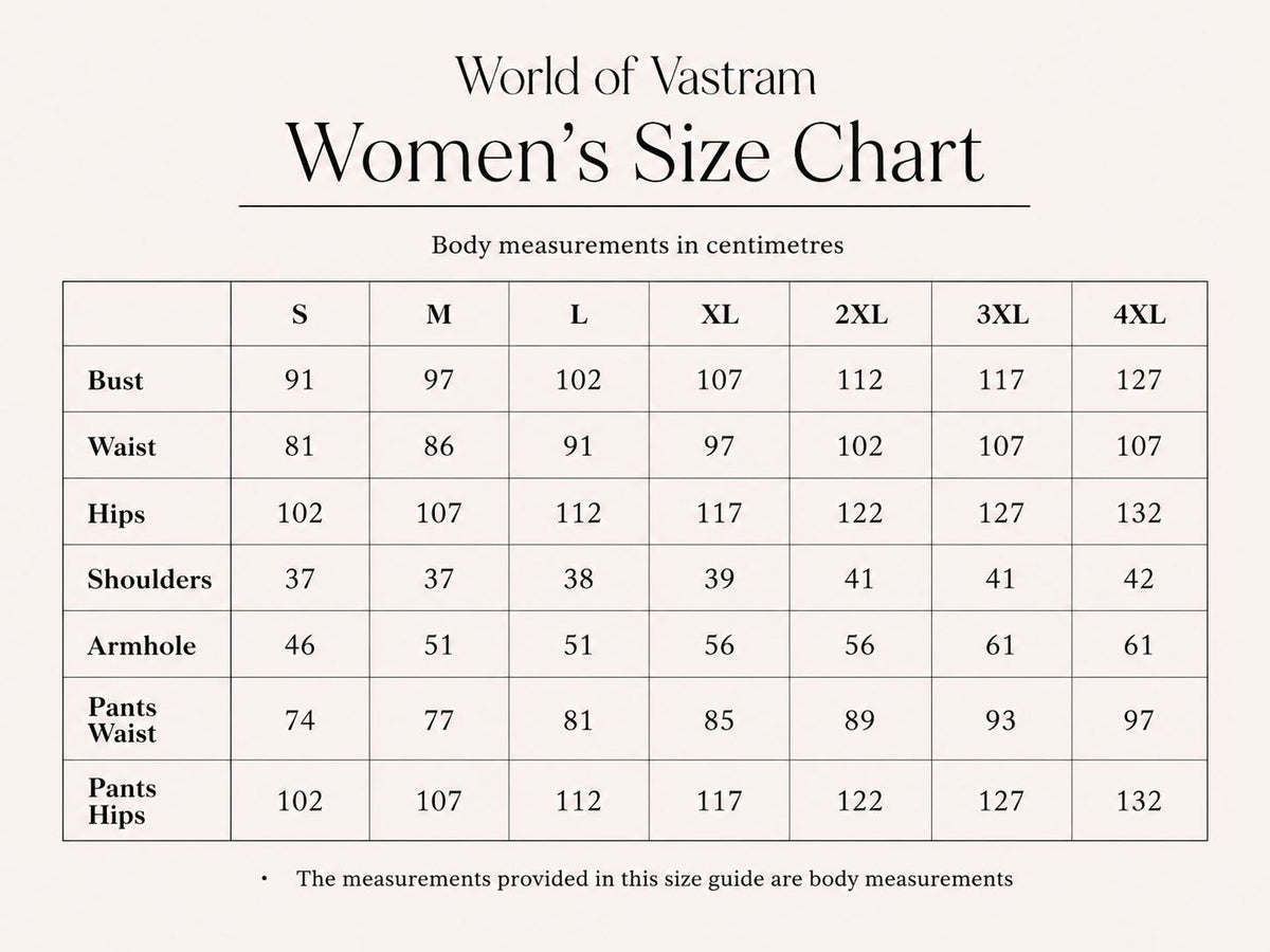 Size Chart Centimeters