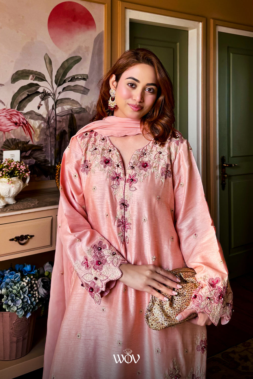 Ishita Sandhu Wearing Peach Kurta set