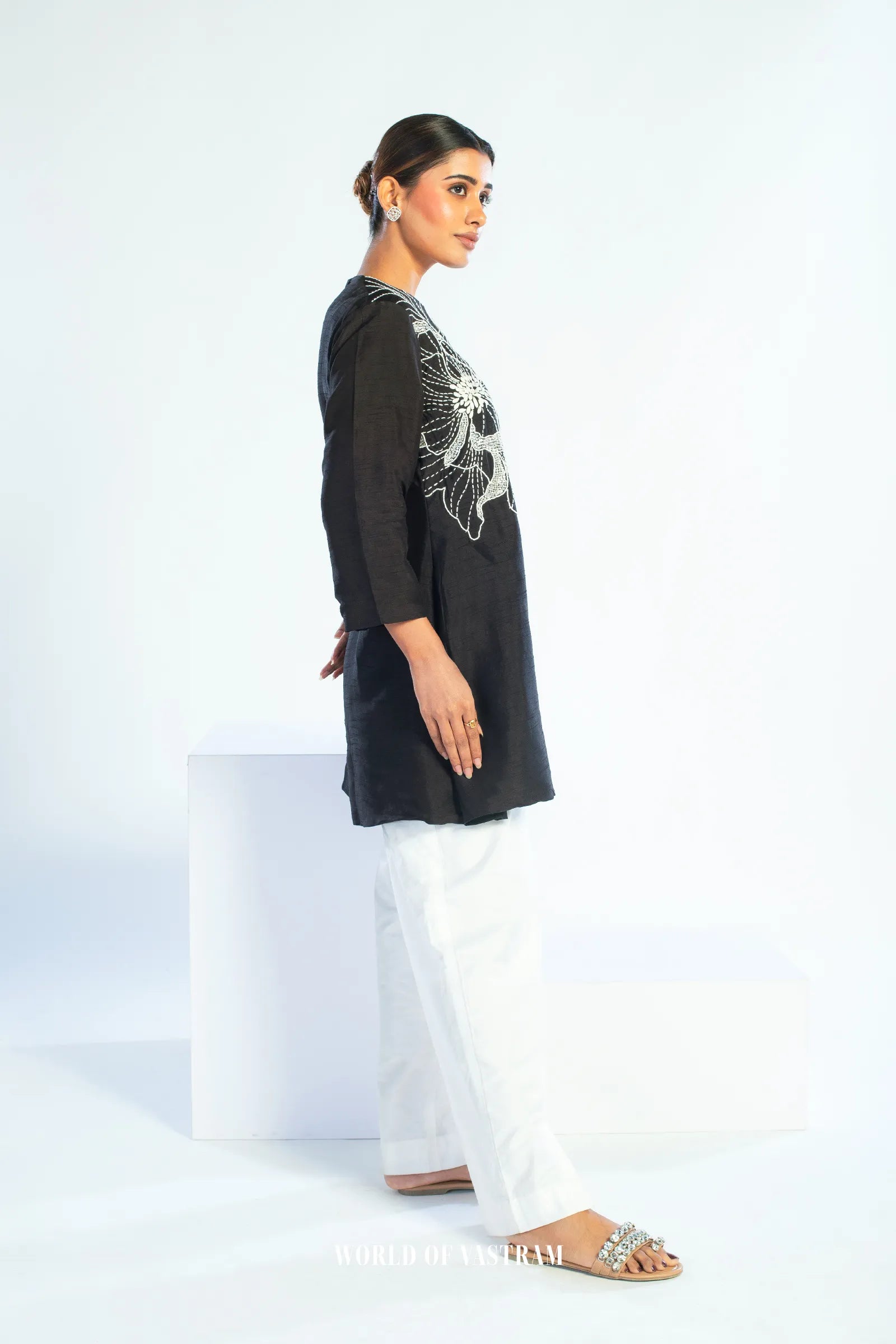 Elegant black Embroidered Top