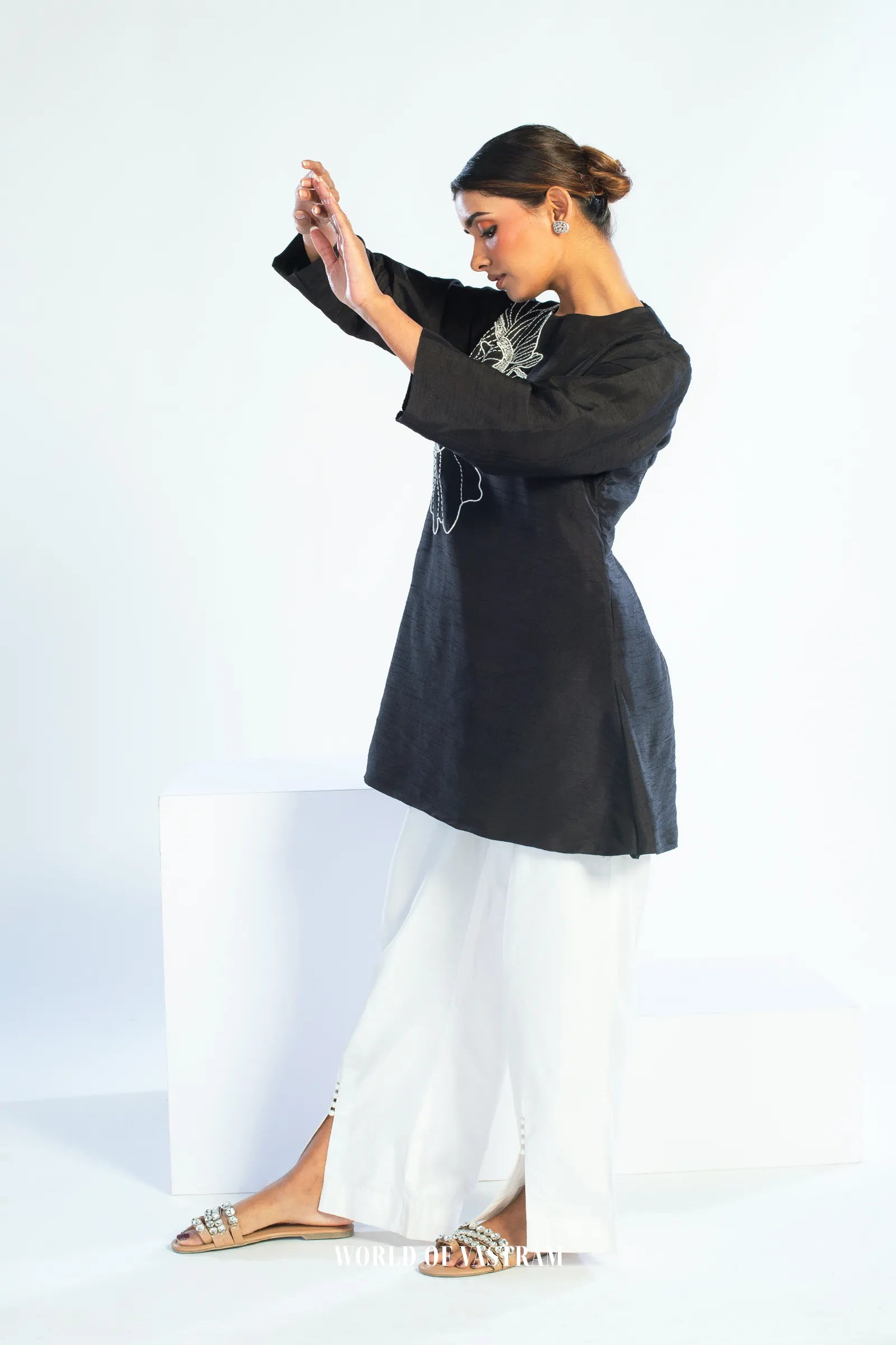 Elegant black Embroidered Top