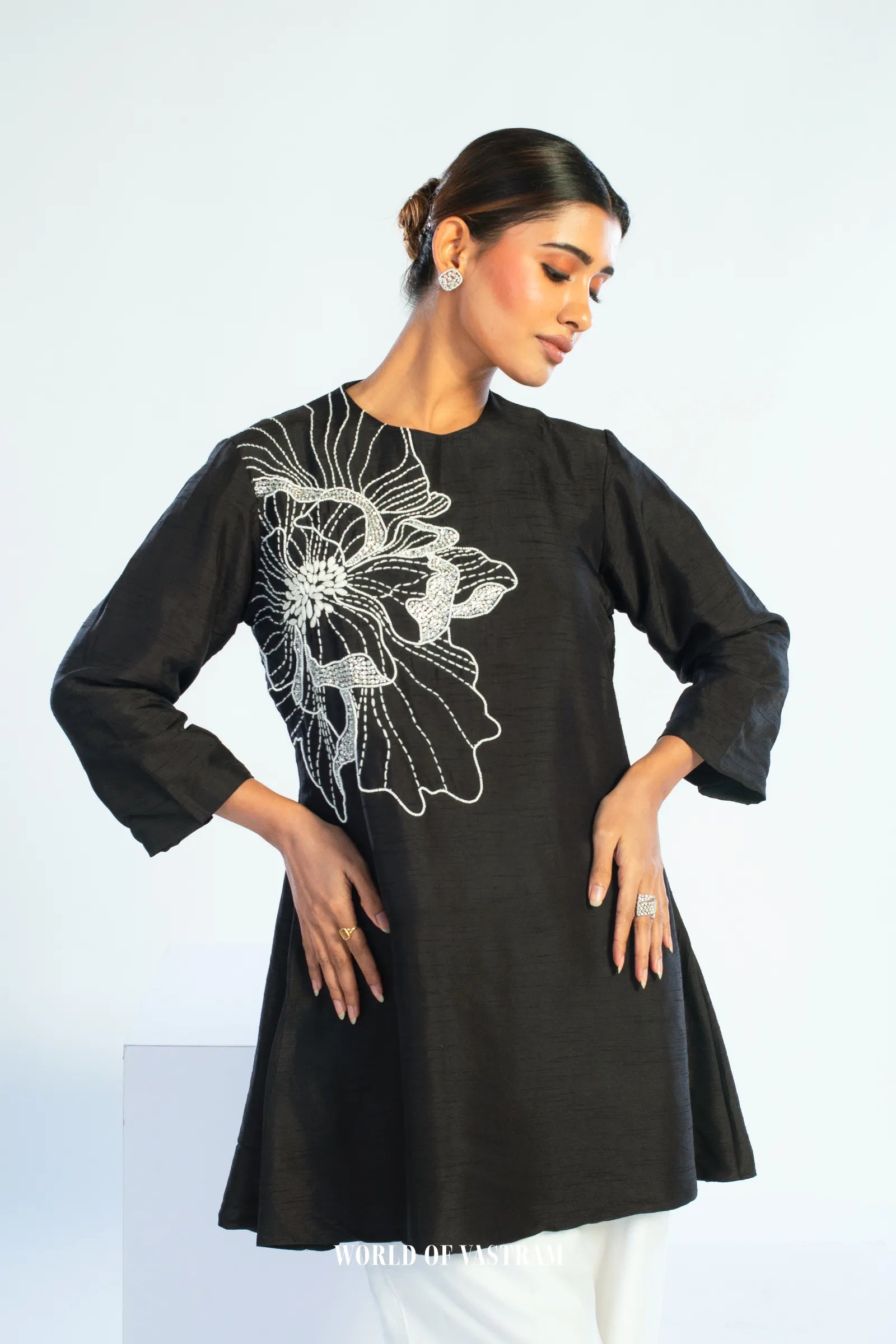 Elegant black Embroidered Top