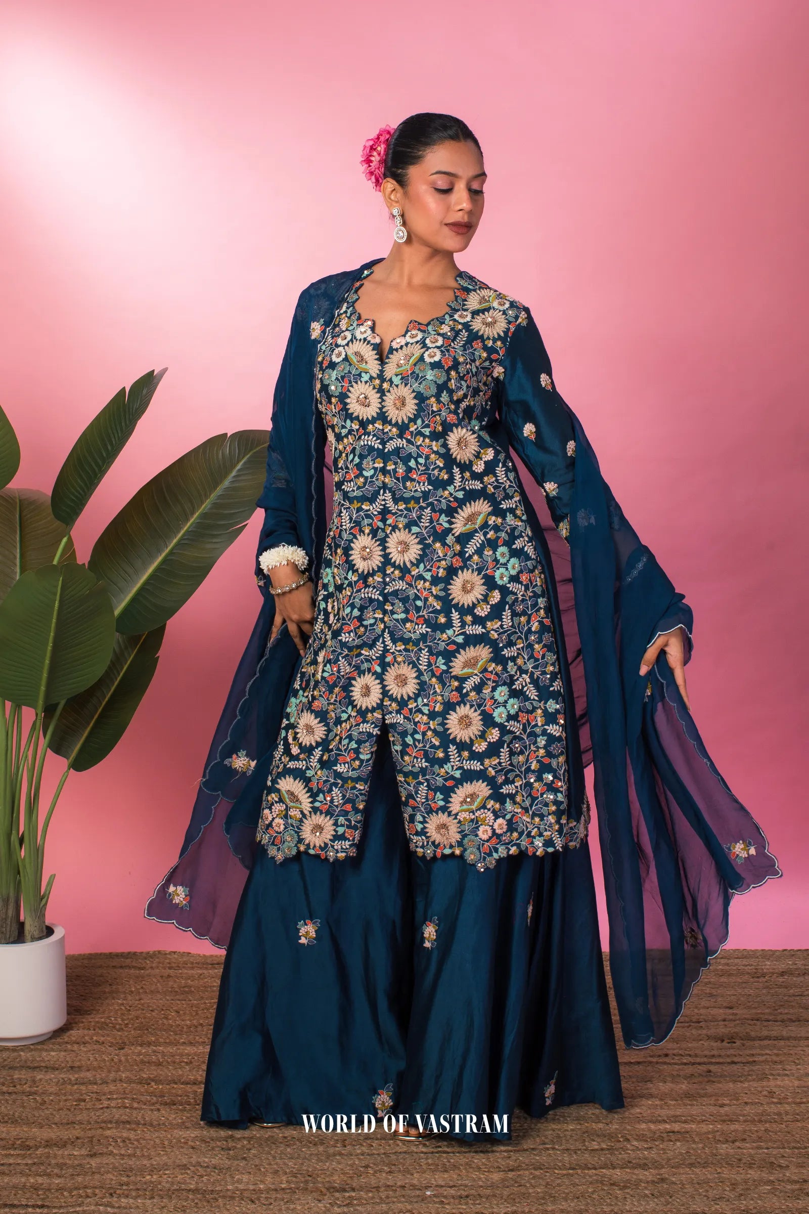 Midnight Bloom Tunic set