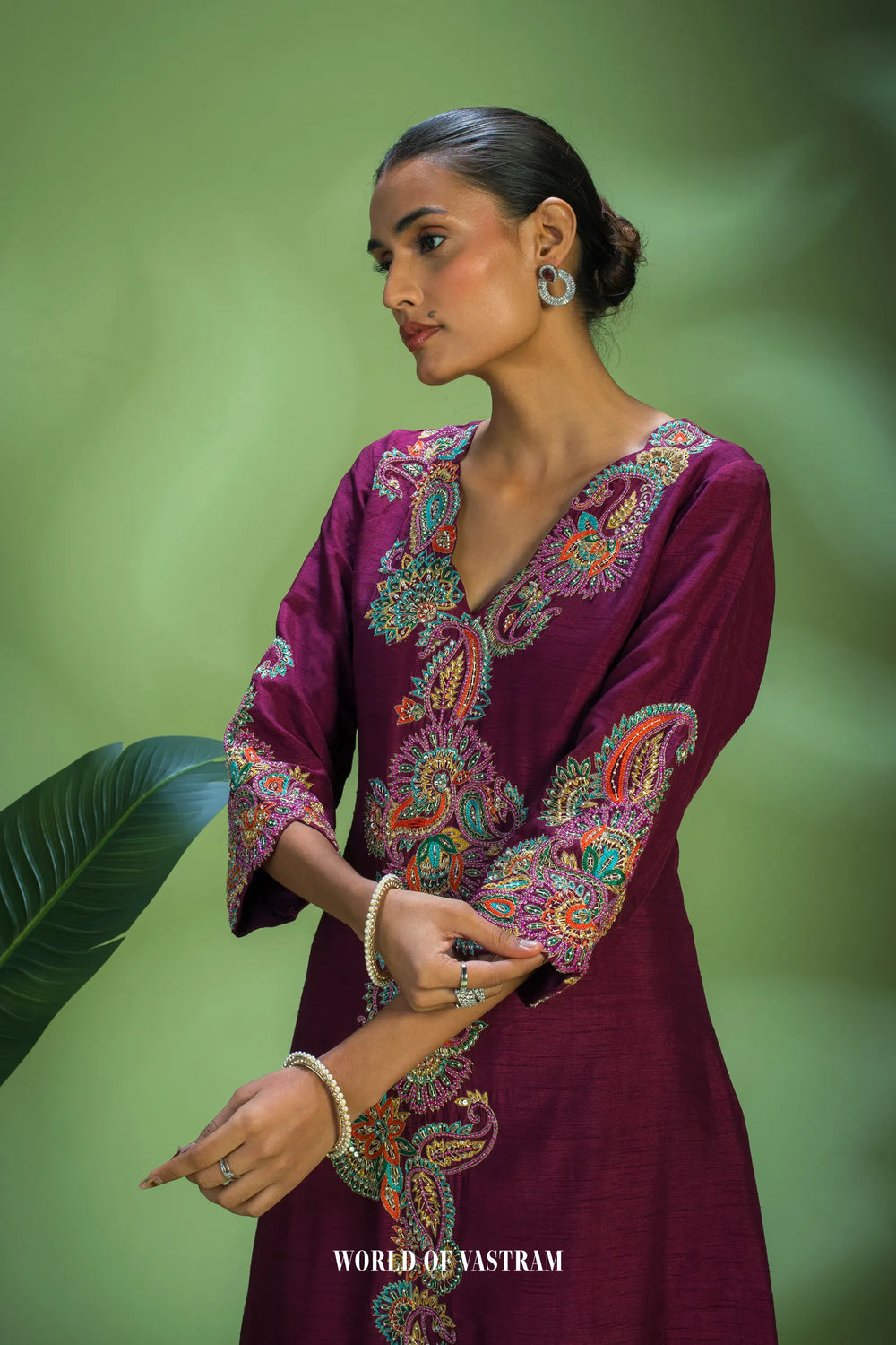 Wine multicolour suit set