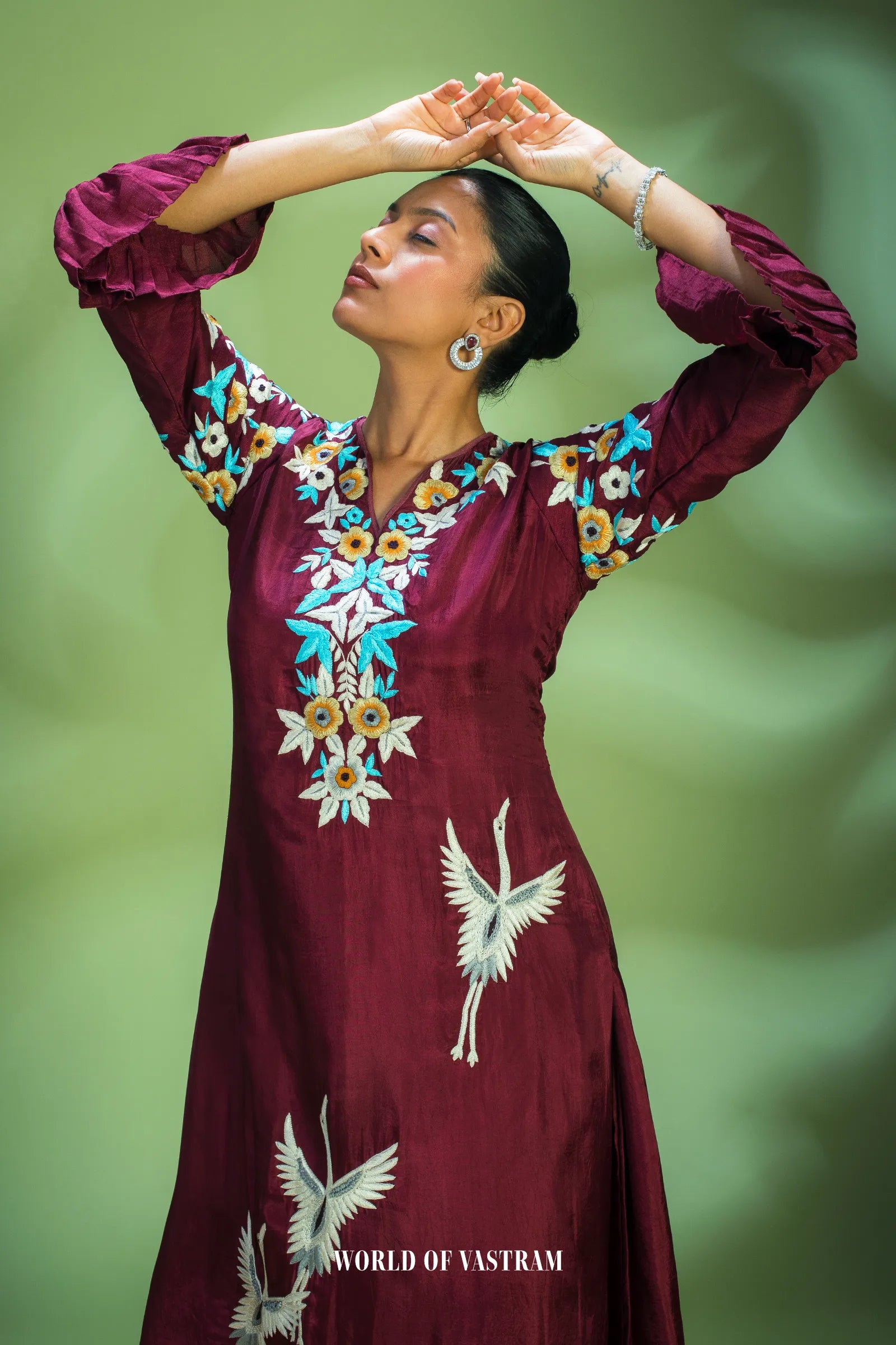 Crimson Embroidered Kurta Set