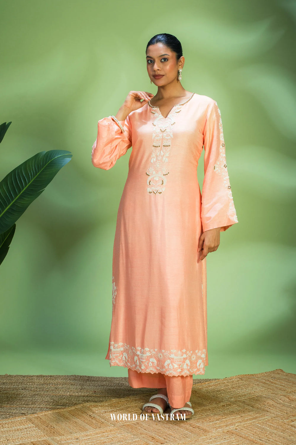 Peach Bloom Kurta Set